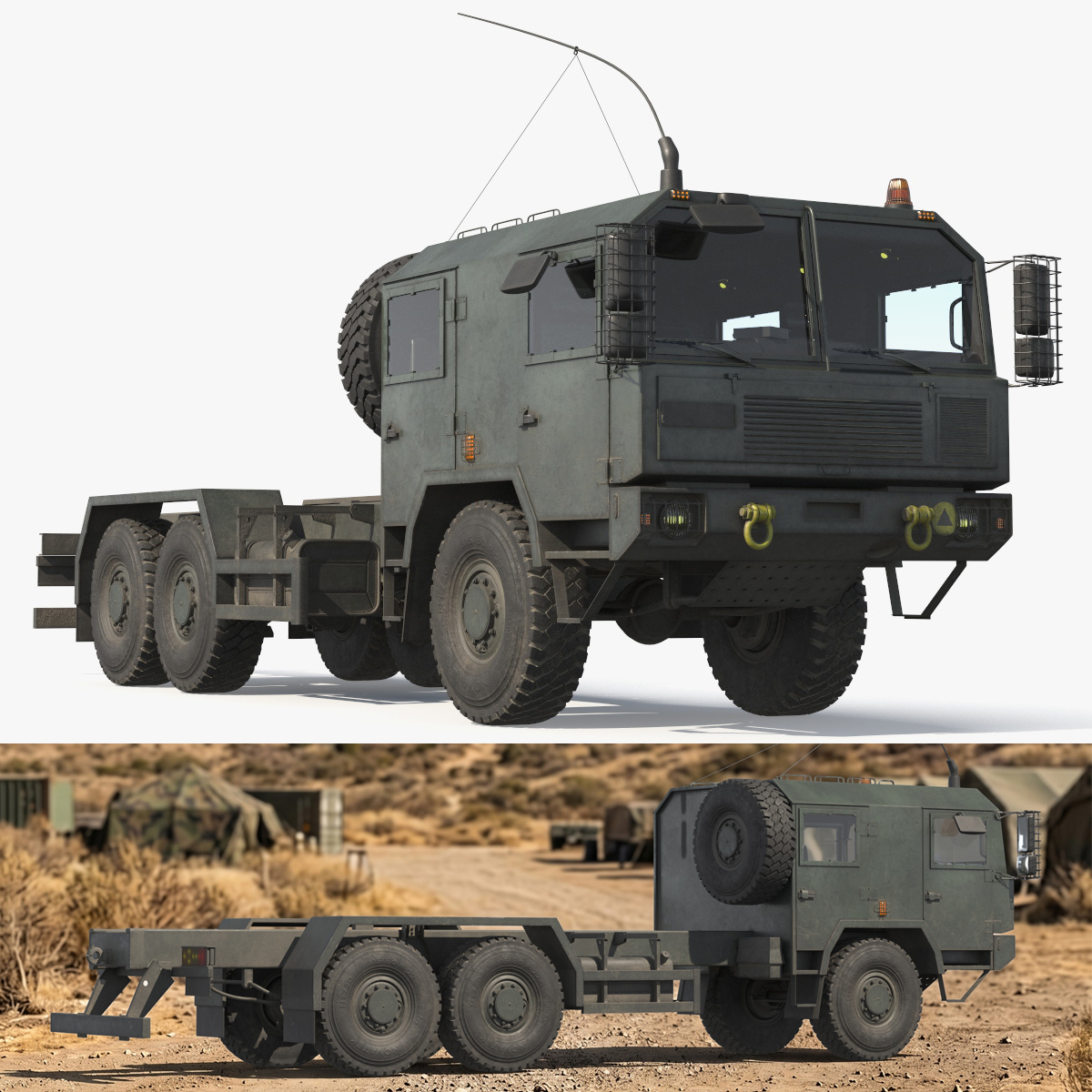 Offroad Military Transport Chassis Truck Green