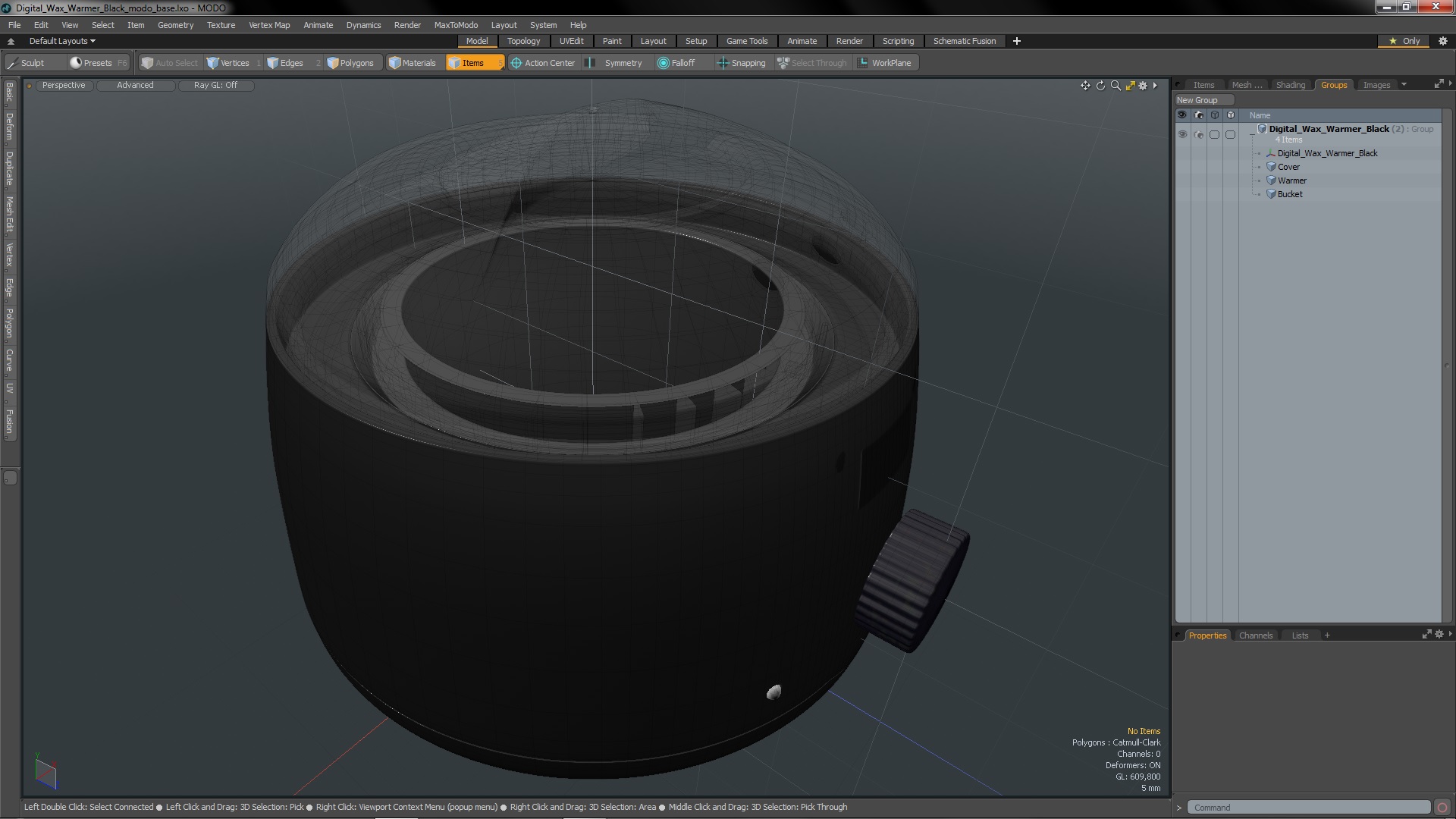 Digital Wax Warmer Black 3D model