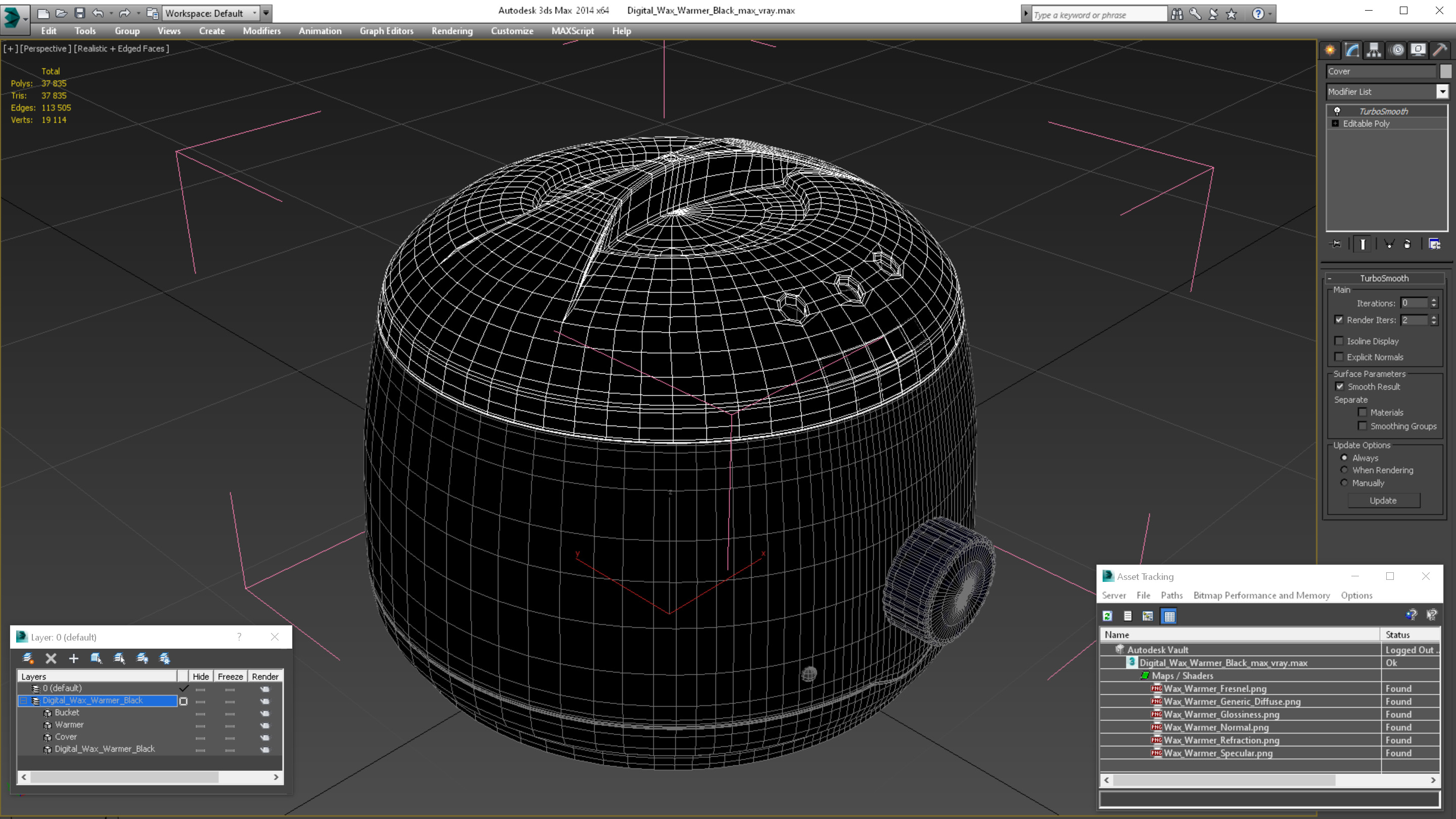 Digital Wax Warmer Black 3D model