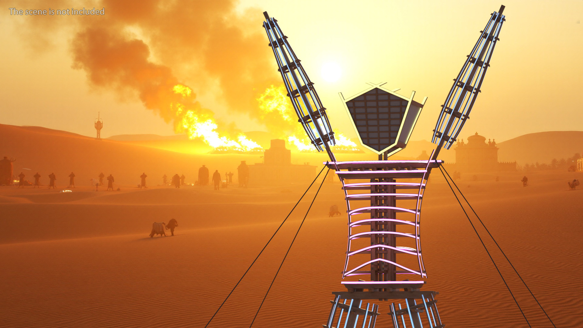 Glow Statue Burning Man with Hands Up 3D