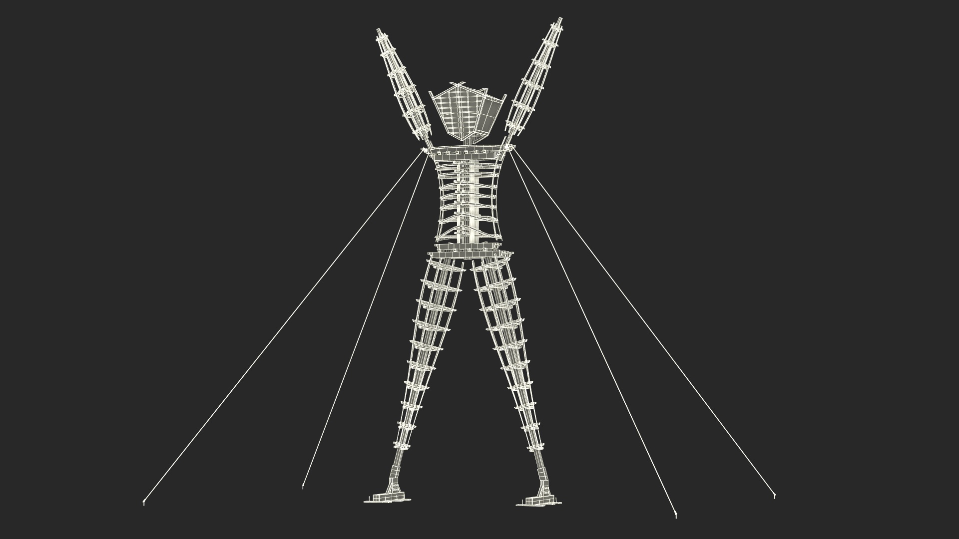 Glow Statue Burning Man with Hands Up 3D