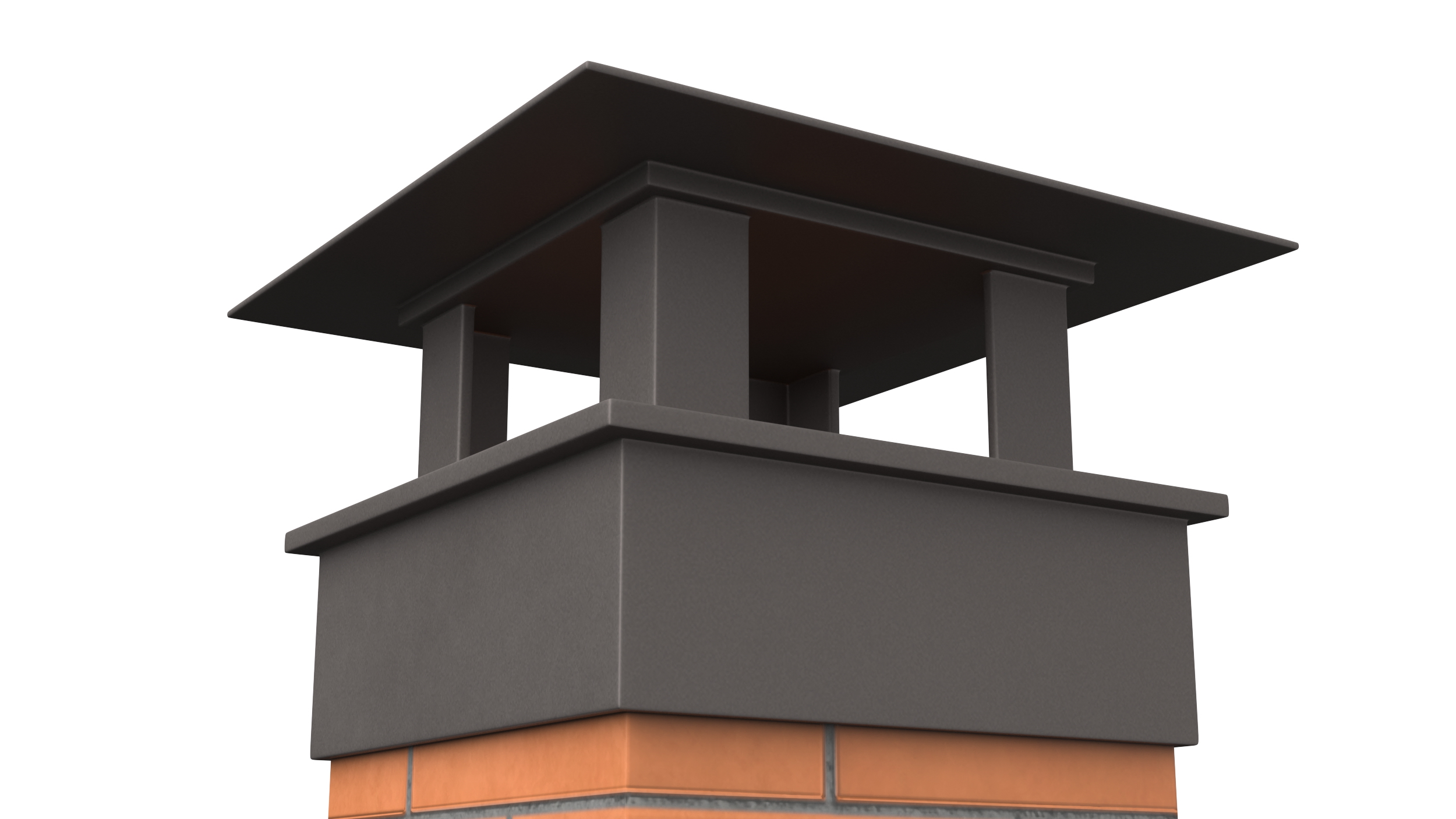 Square Brick Chimney Corner Base 3D
