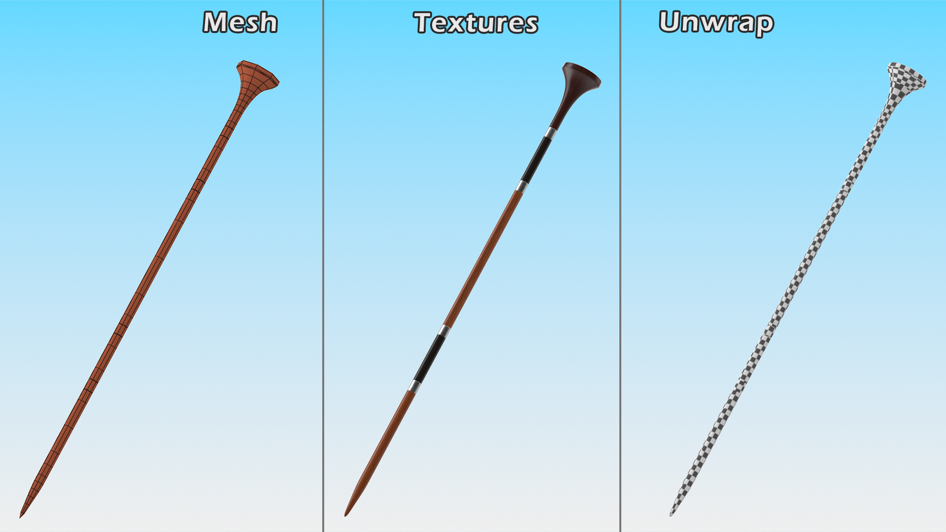 3D Knitting Needles Wooden model