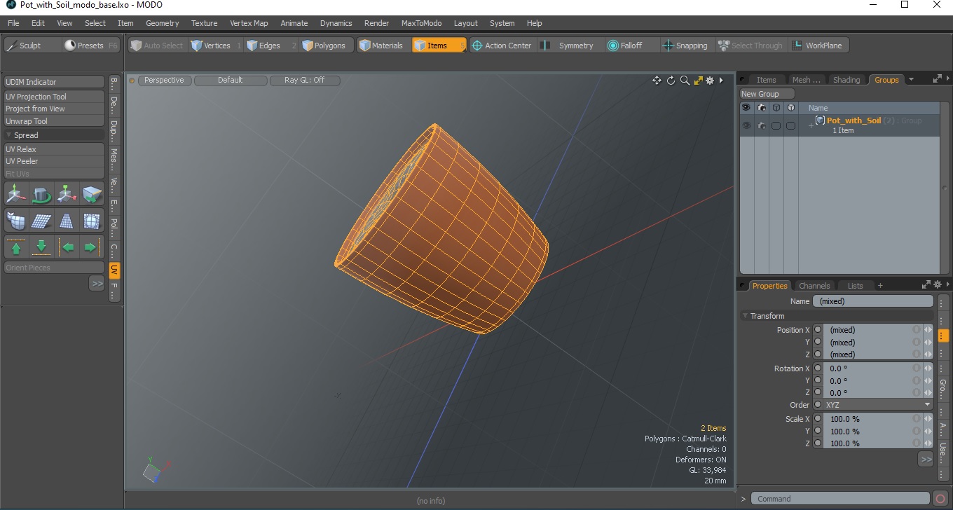 3D Pot with Soil model
