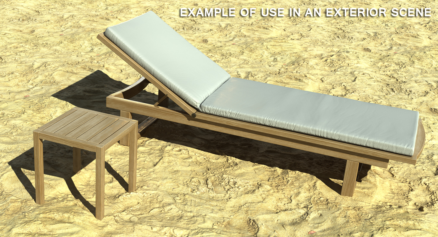 3D Garden Wooden Sun Lounger with Table