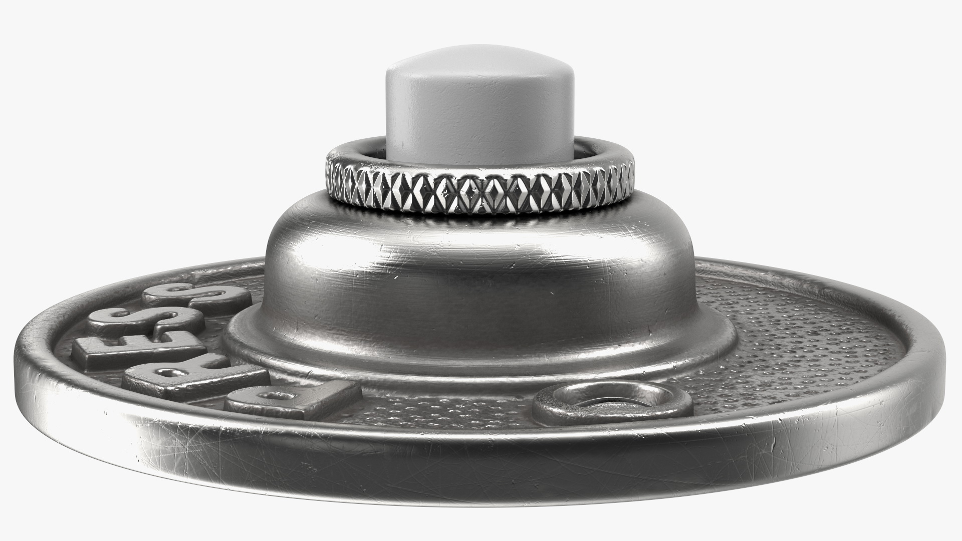 3D Vintage Round Doorbell Button Silver