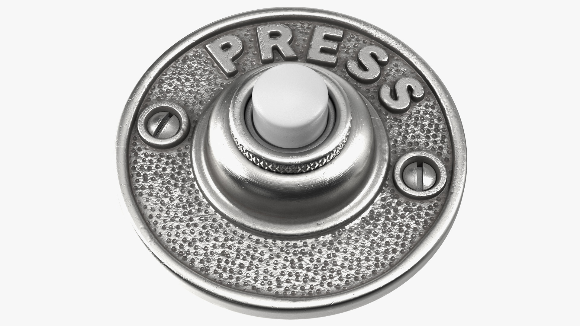 3D Vintage Round Doorbell Button Silver