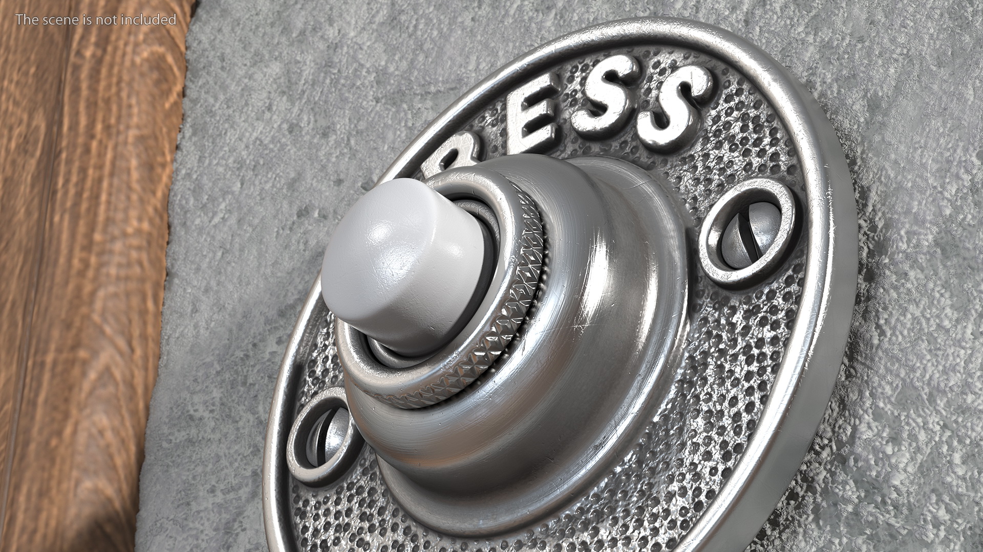 3D Vintage Round Doorbell Button Silver
