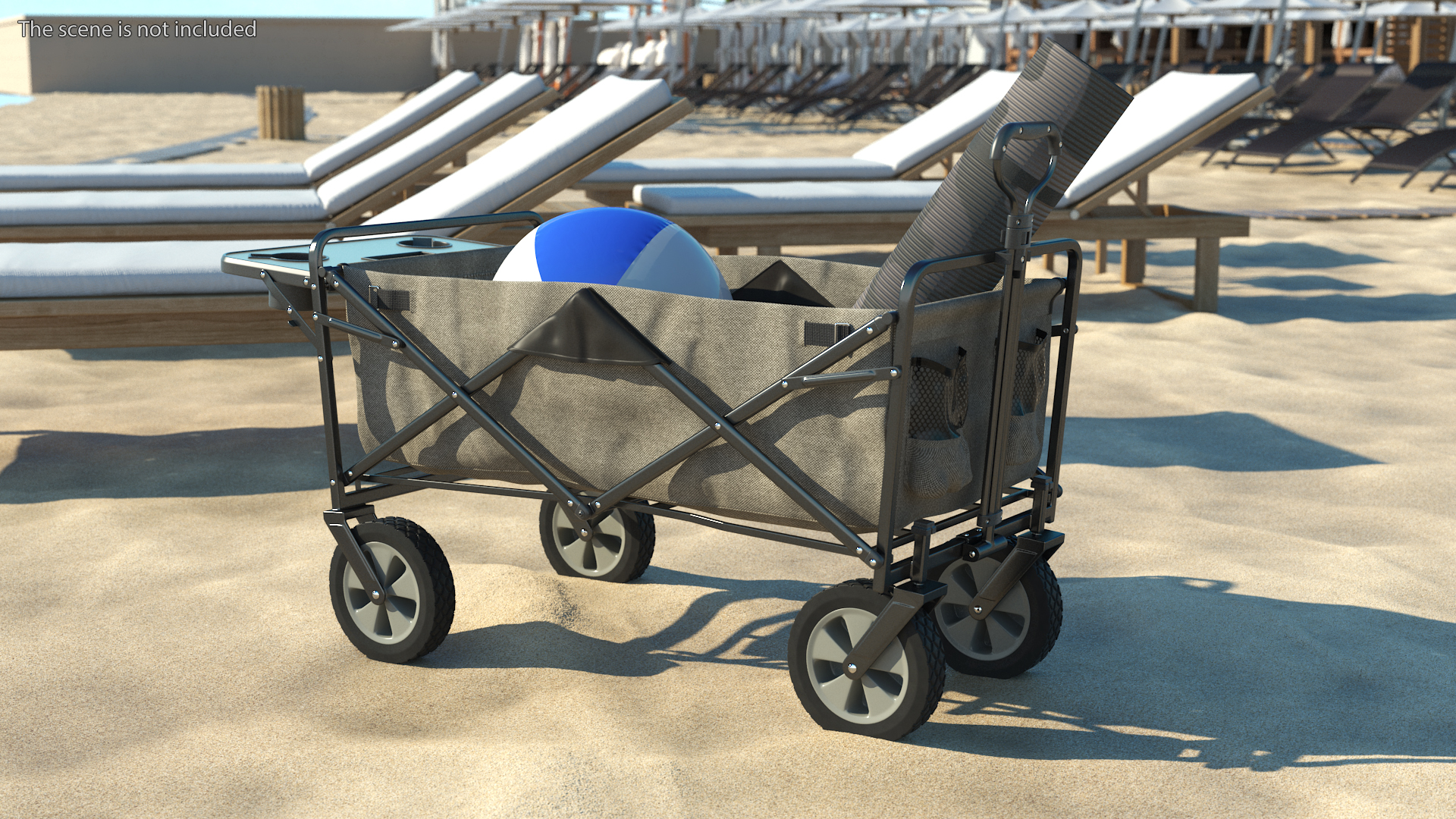 Grey Collapsible Wagon 3D