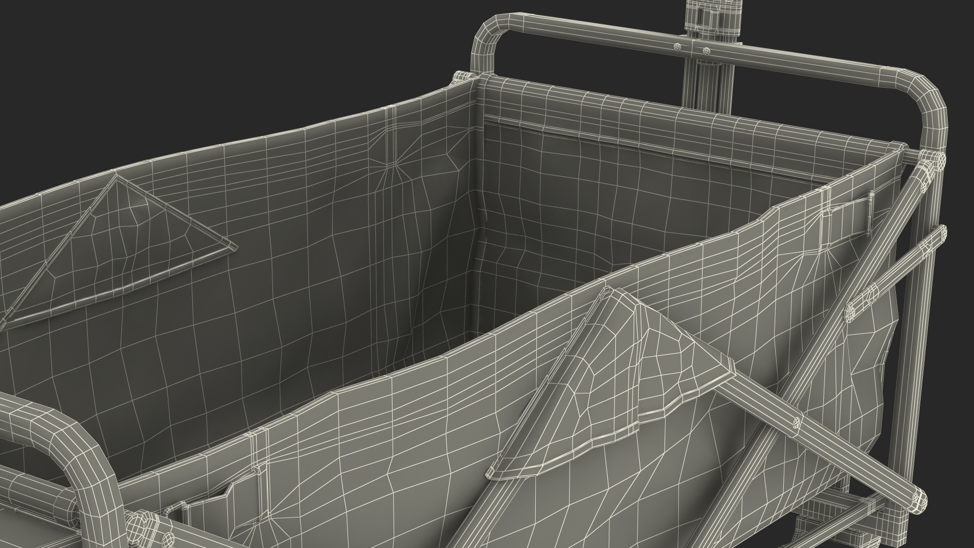 Grey Collapsible Wagon 3D