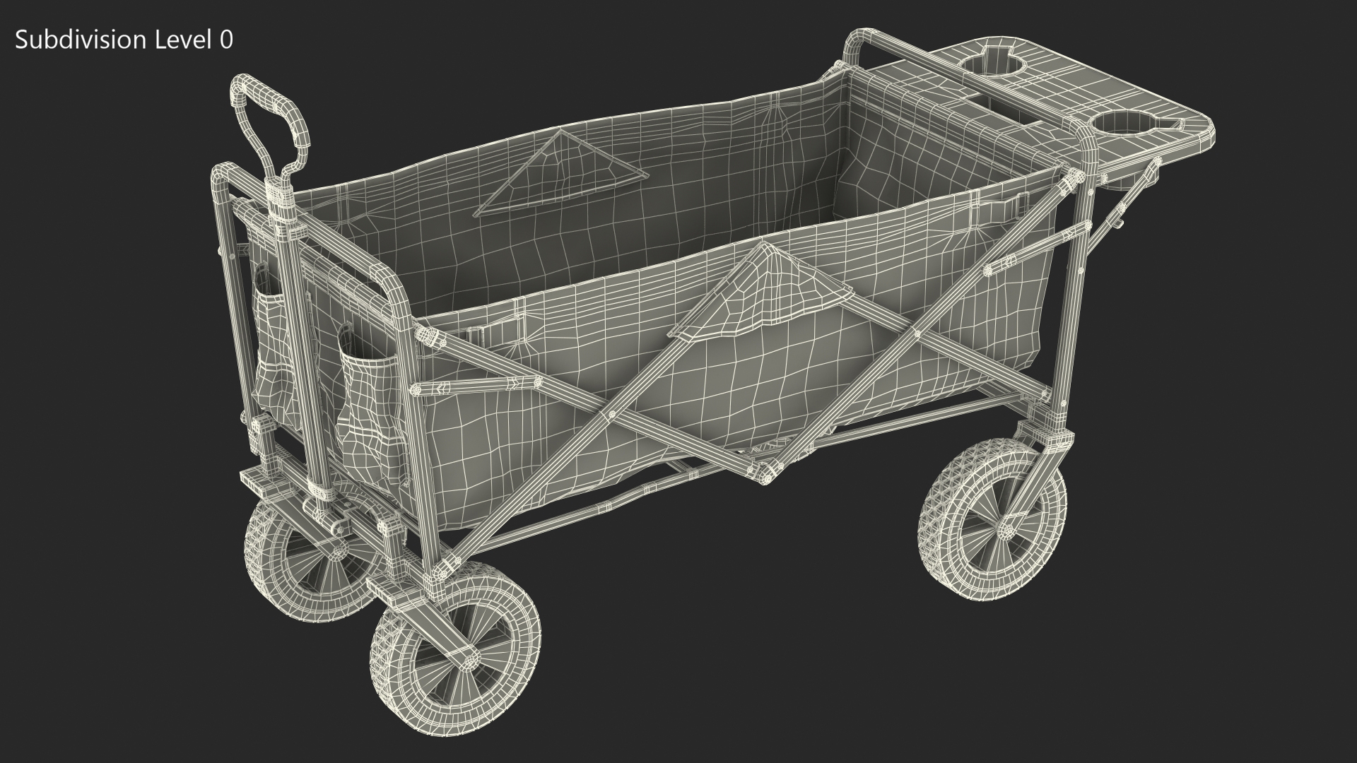 Grey Collapsible Wagon 3D