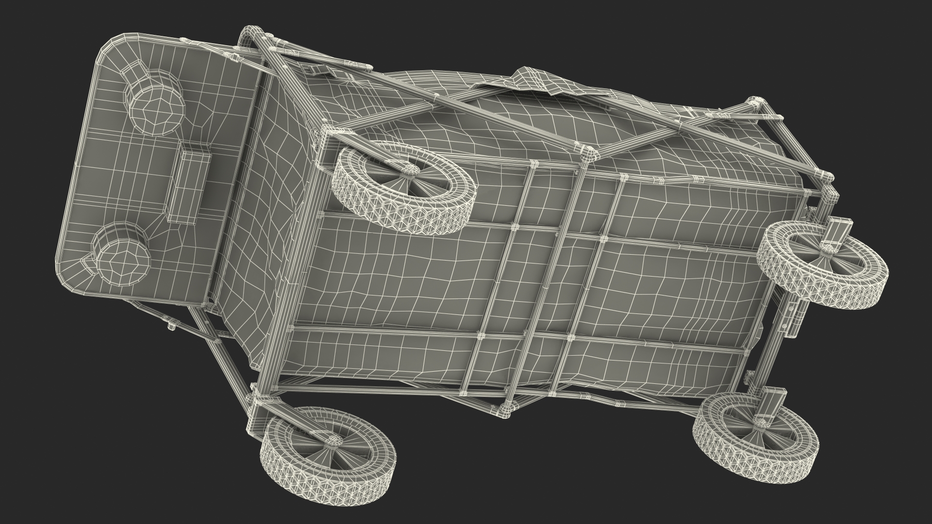 Grey Collapsible Wagon 3D