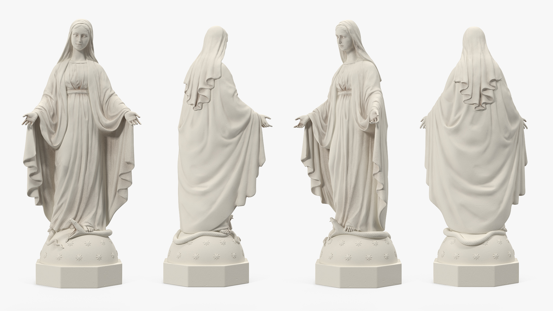 3D Blessed Virgin Mary Statue Marble model