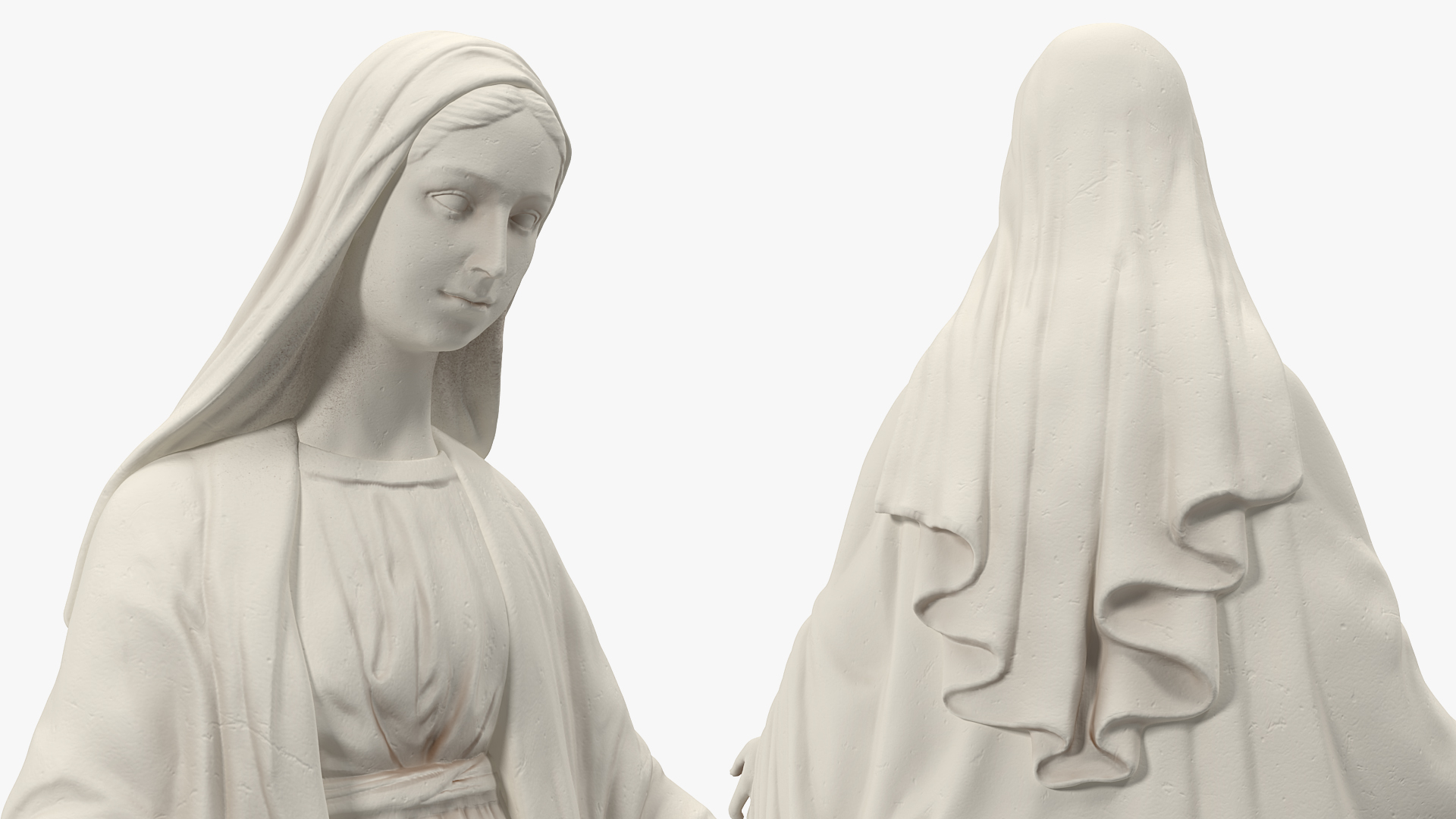3D Blessed Virgin Mary Statue Marble model