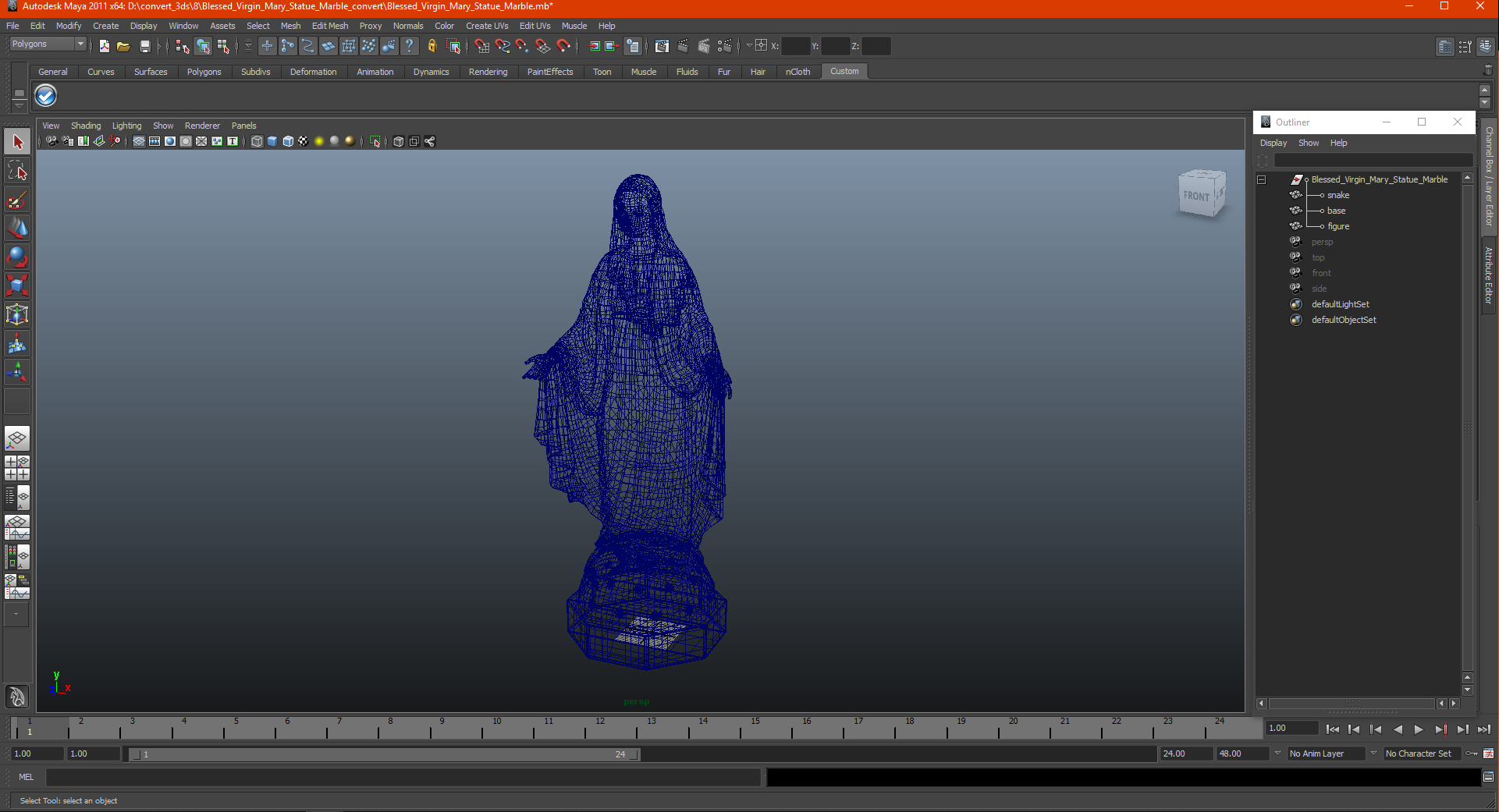 3D Blessed Virgin Mary Statue Marble model
