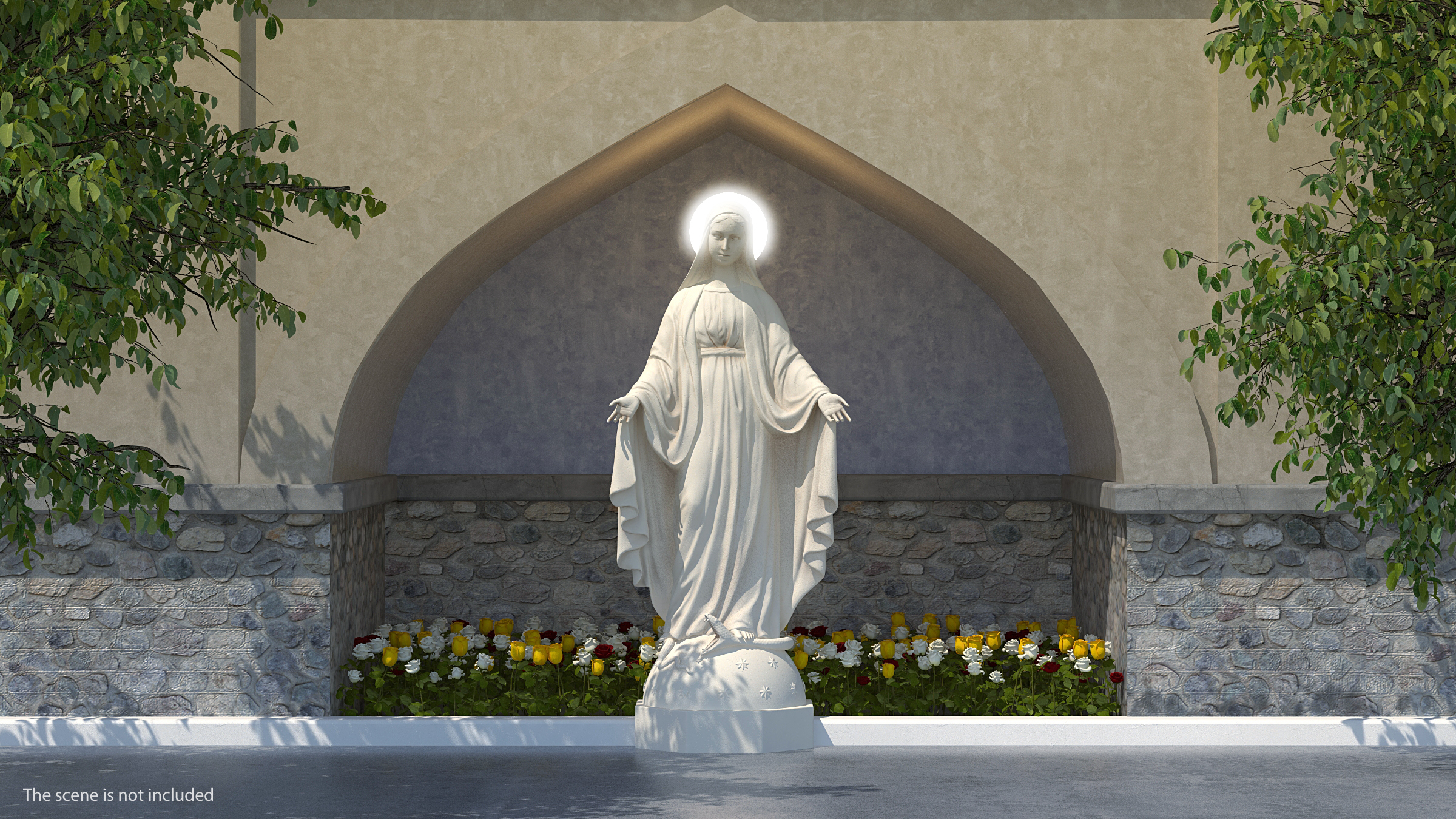 3D Blessed Virgin Mary Statue Marble model