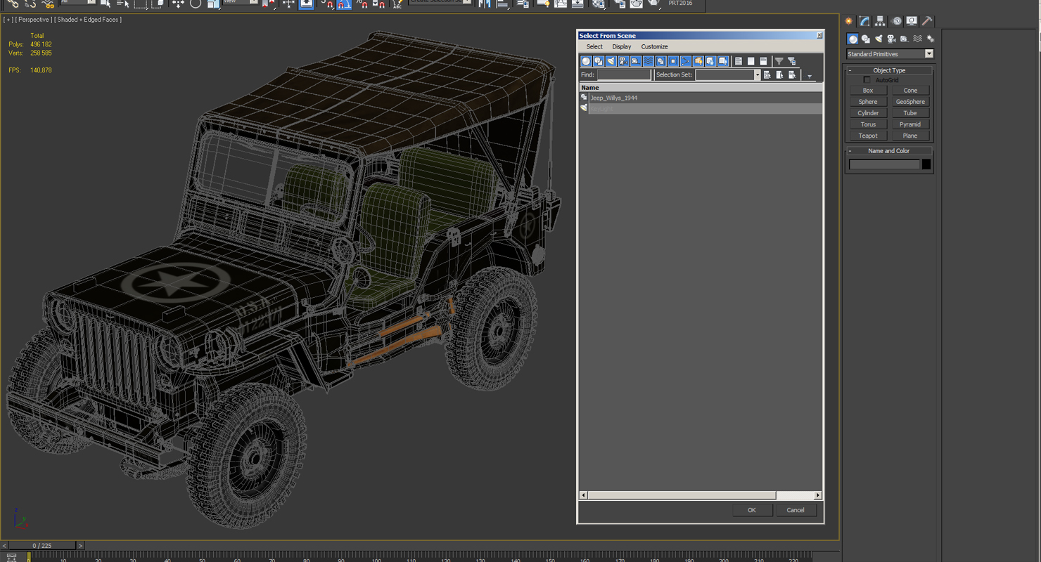 3D Jeep Willys 1944 Convertible model