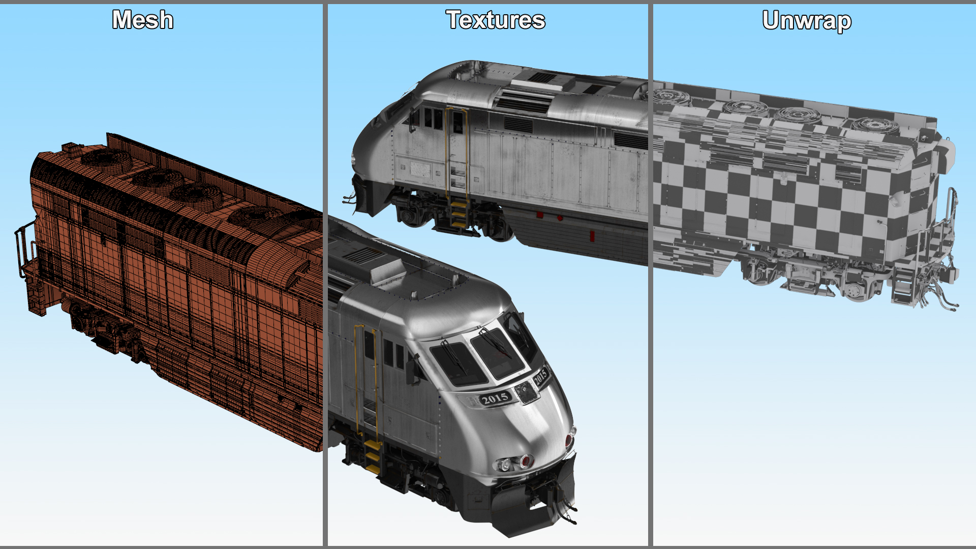 3D model Vintage Diesel Locomotive