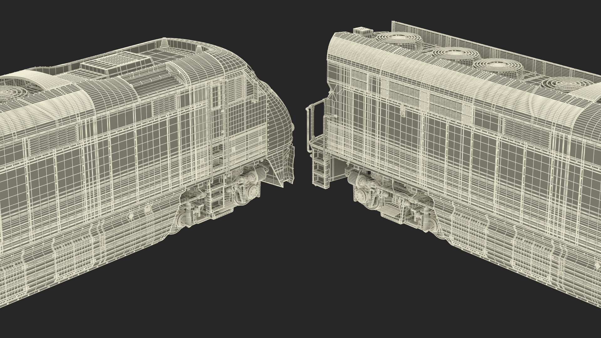 3D model Vintage Diesel Locomotive