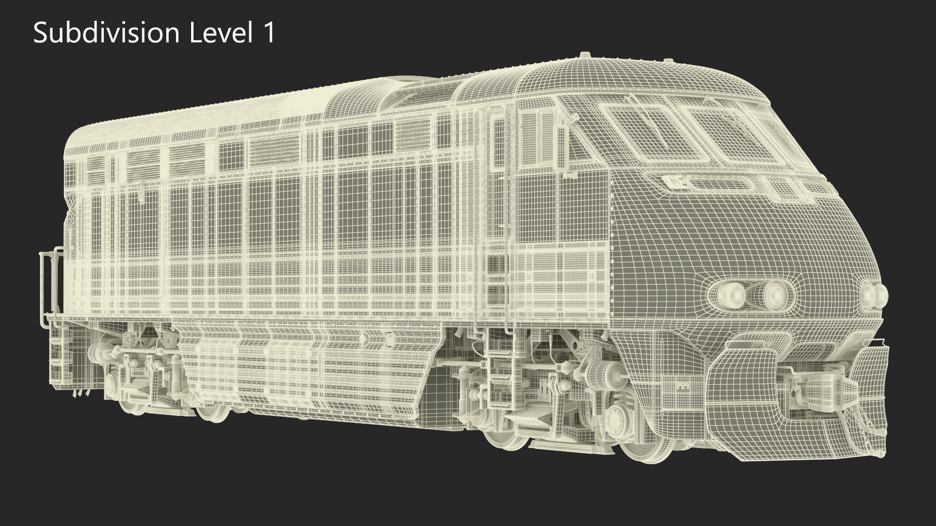 3D model Vintage Diesel Locomotive
