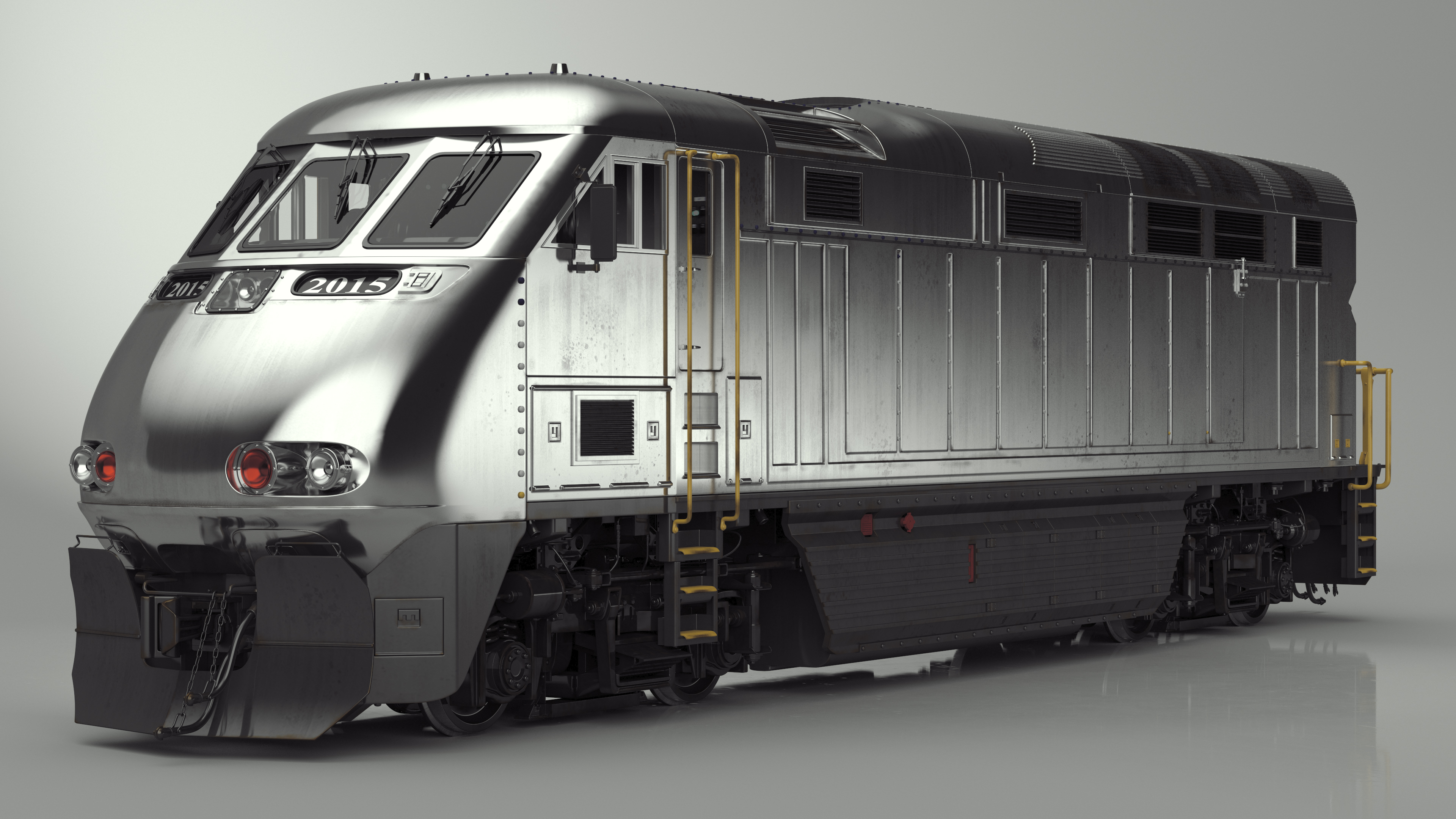3D model Vintage Diesel Locomotive