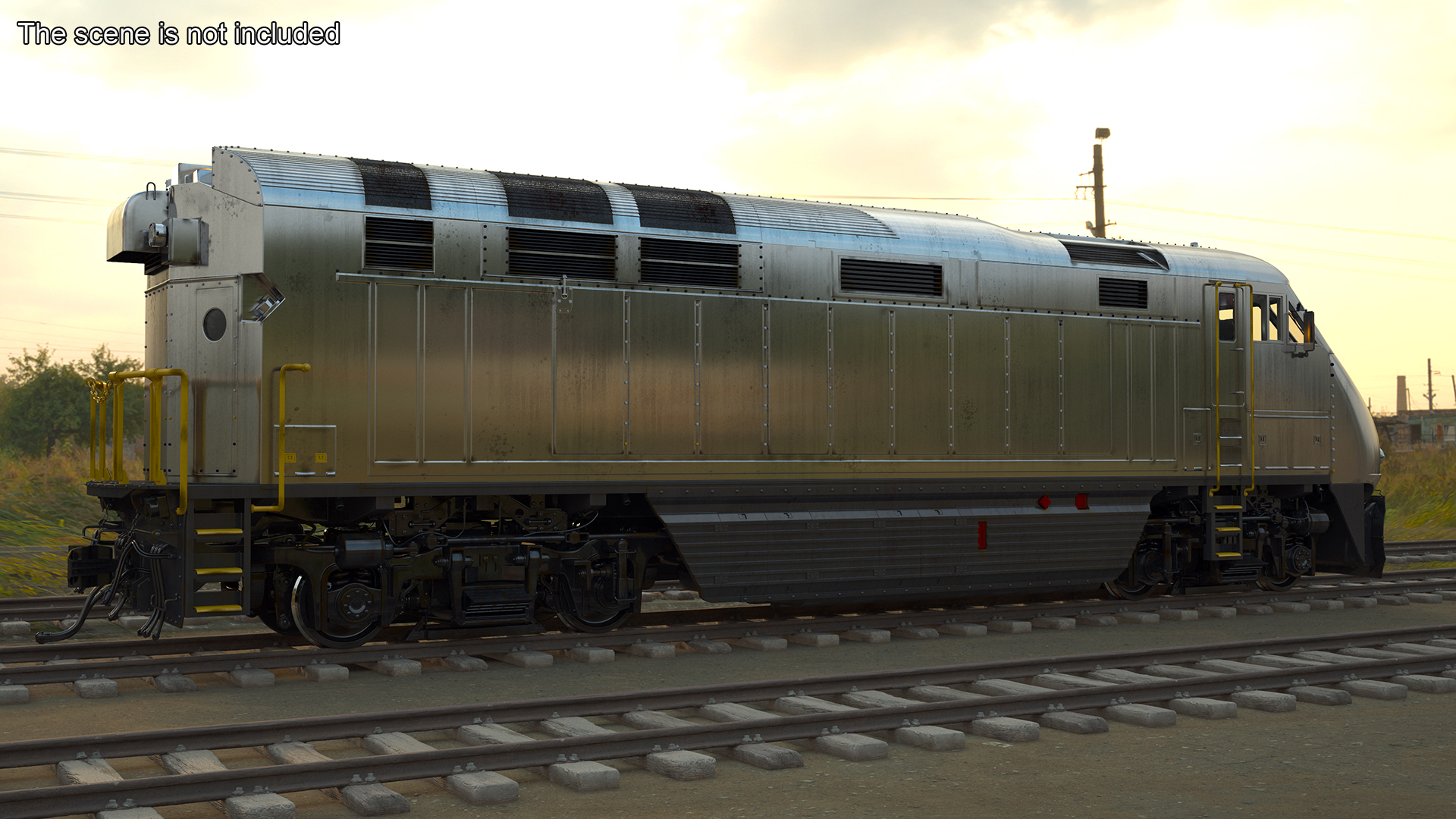 3D model Vintage Diesel Locomotive