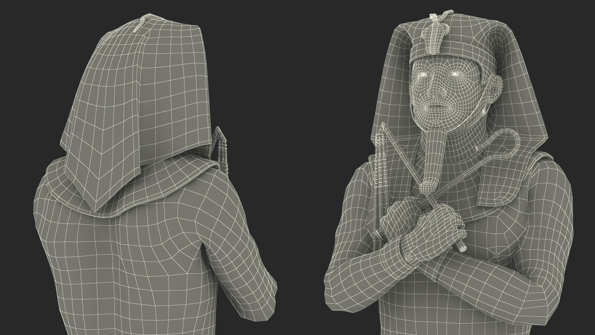 Egypt Pharaoh with Crook and Flail 3D model