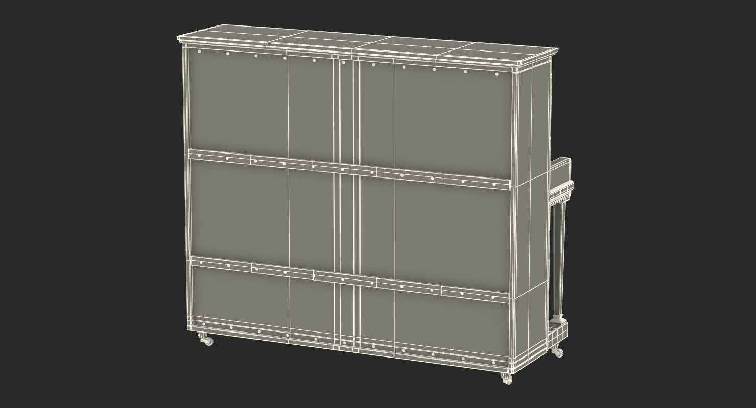 Upright Piano with Bench 3D model
