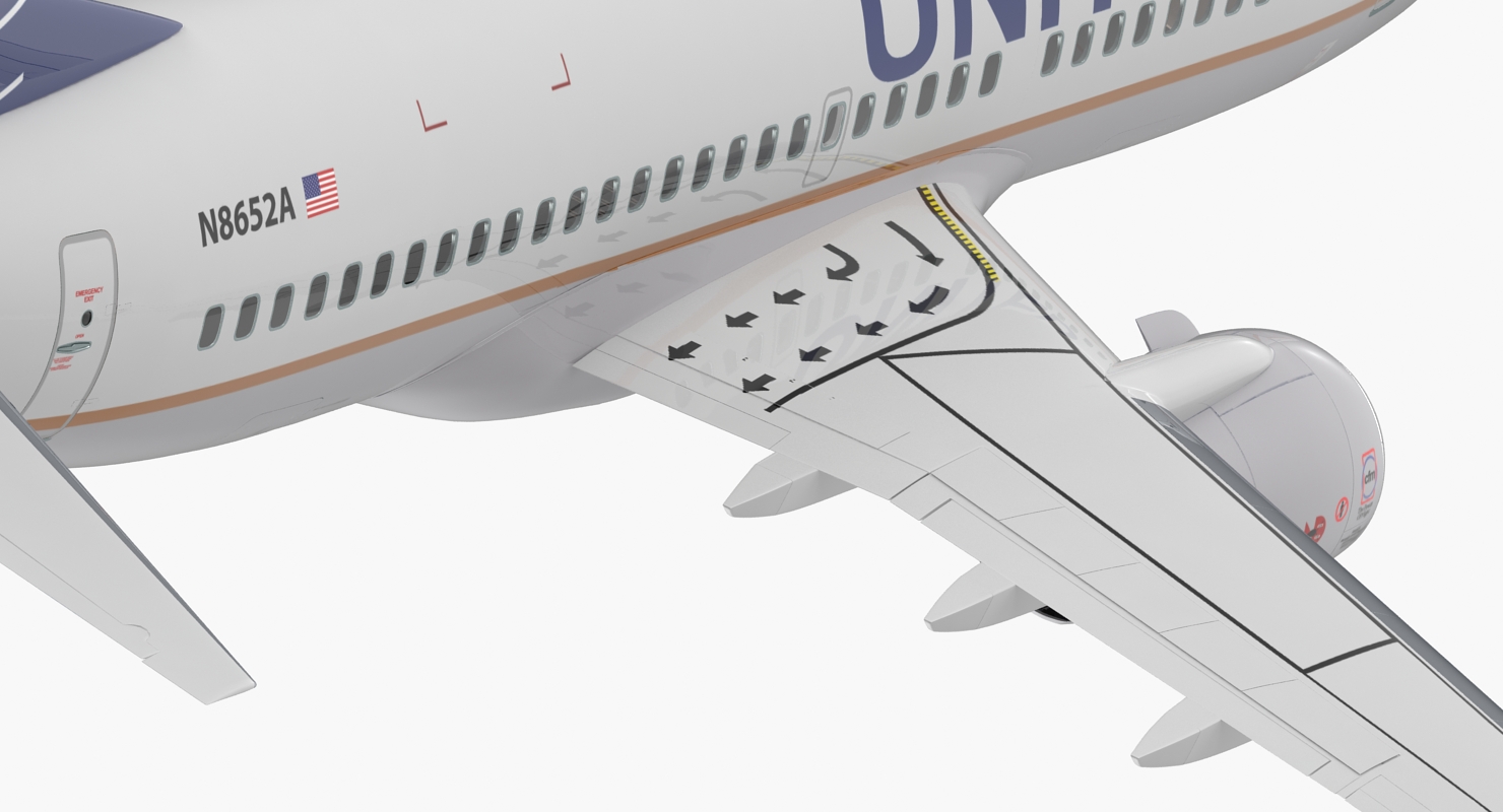 Boeing 737 700 United Airlines Rigged 3D