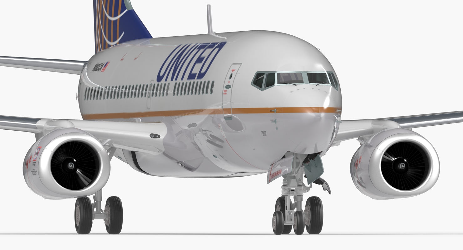 Boeing 737 700 United Airlines Rigged 3D