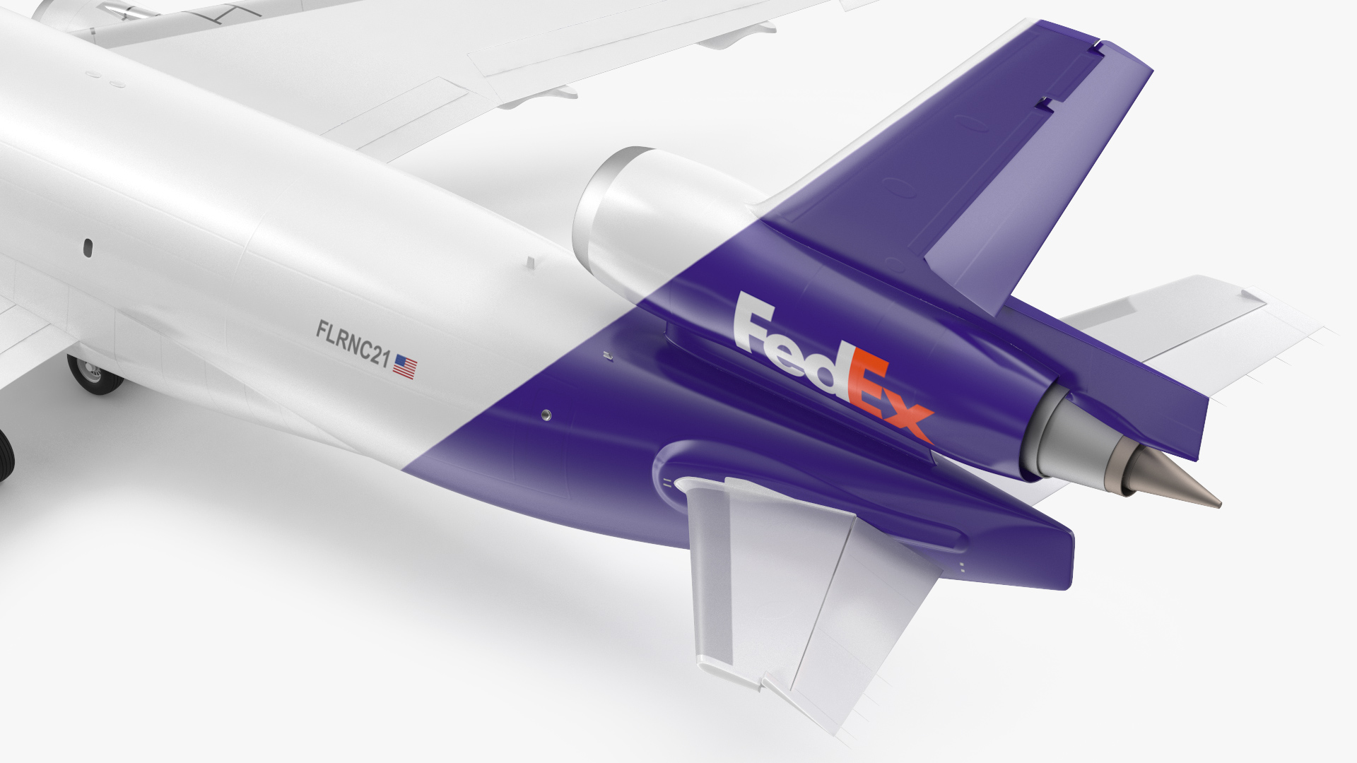 McDonnell Douglas MD11 Tri Jet Airliner FedEx Rigged 3D