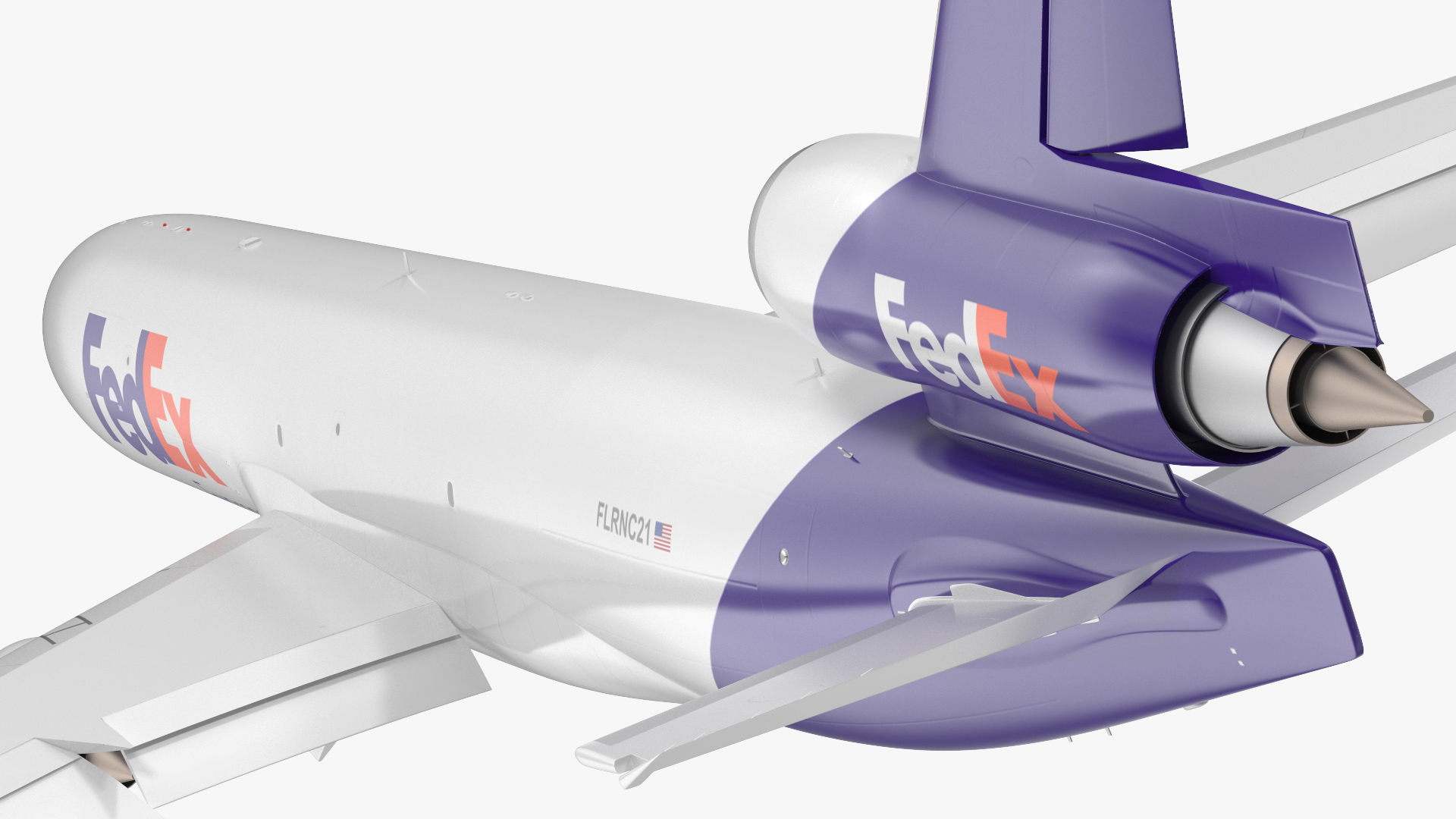 McDonnell Douglas MD11 Tri Jet Airliner FedEx Rigged 3D