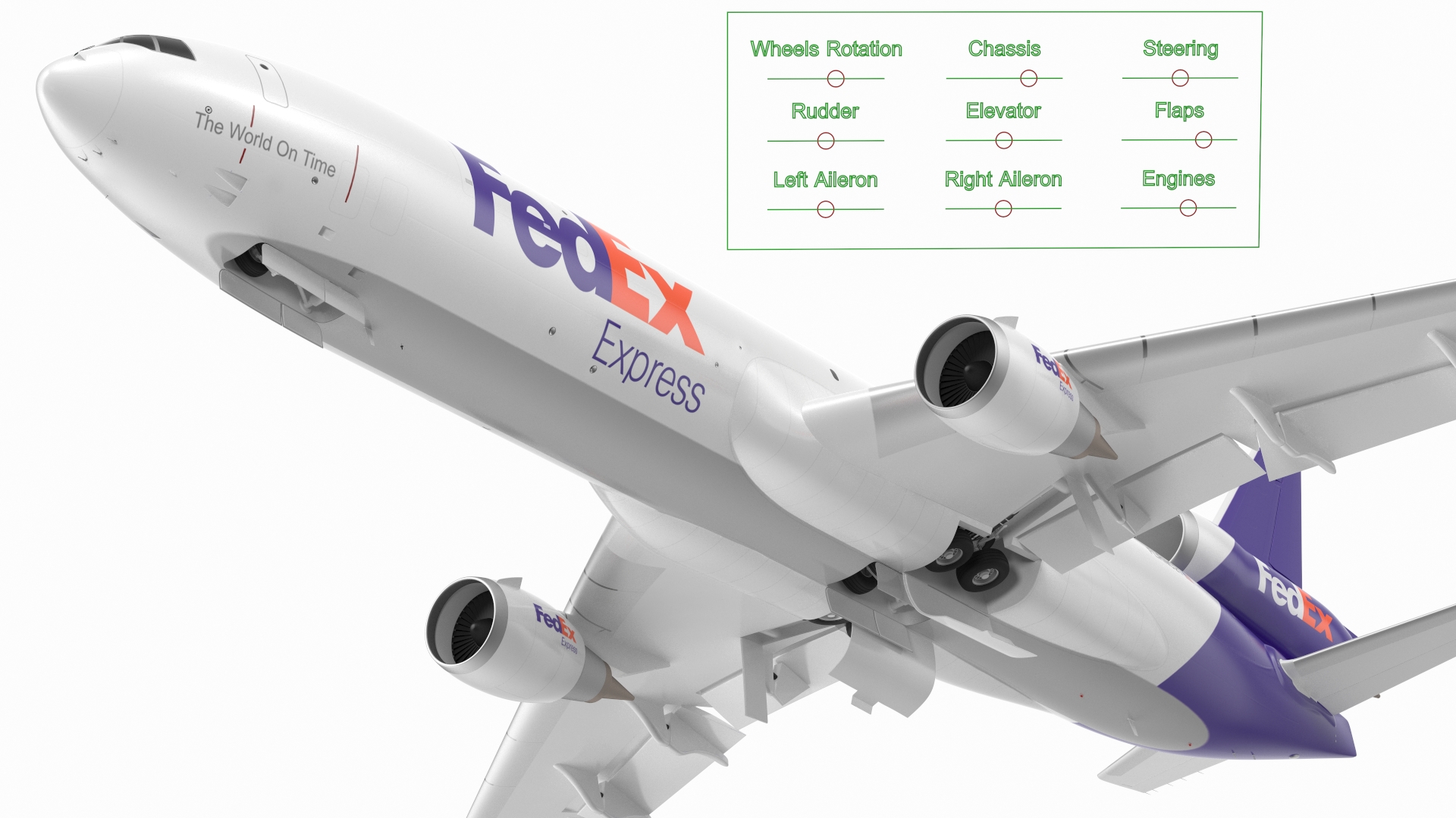 McDonnell Douglas MD11 Tri Jet Airliner FedEx Rigged 3D