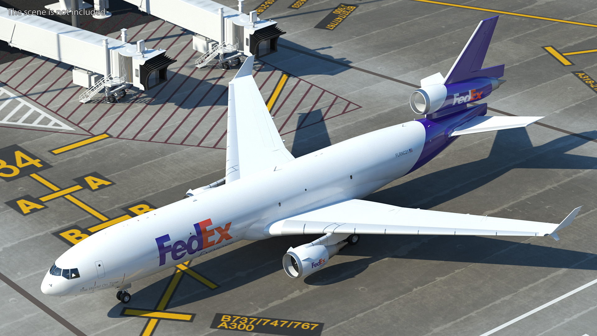 McDonnell Douglas MD11 Tri Jet Airliner FedEx Rigged 3D