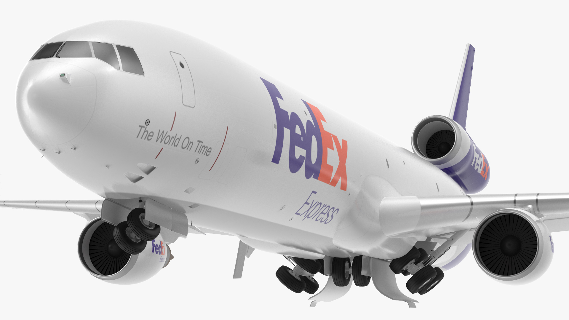 McDonnell Douglas MD11 Tri Jet Airliner FedEx Rigged 3D