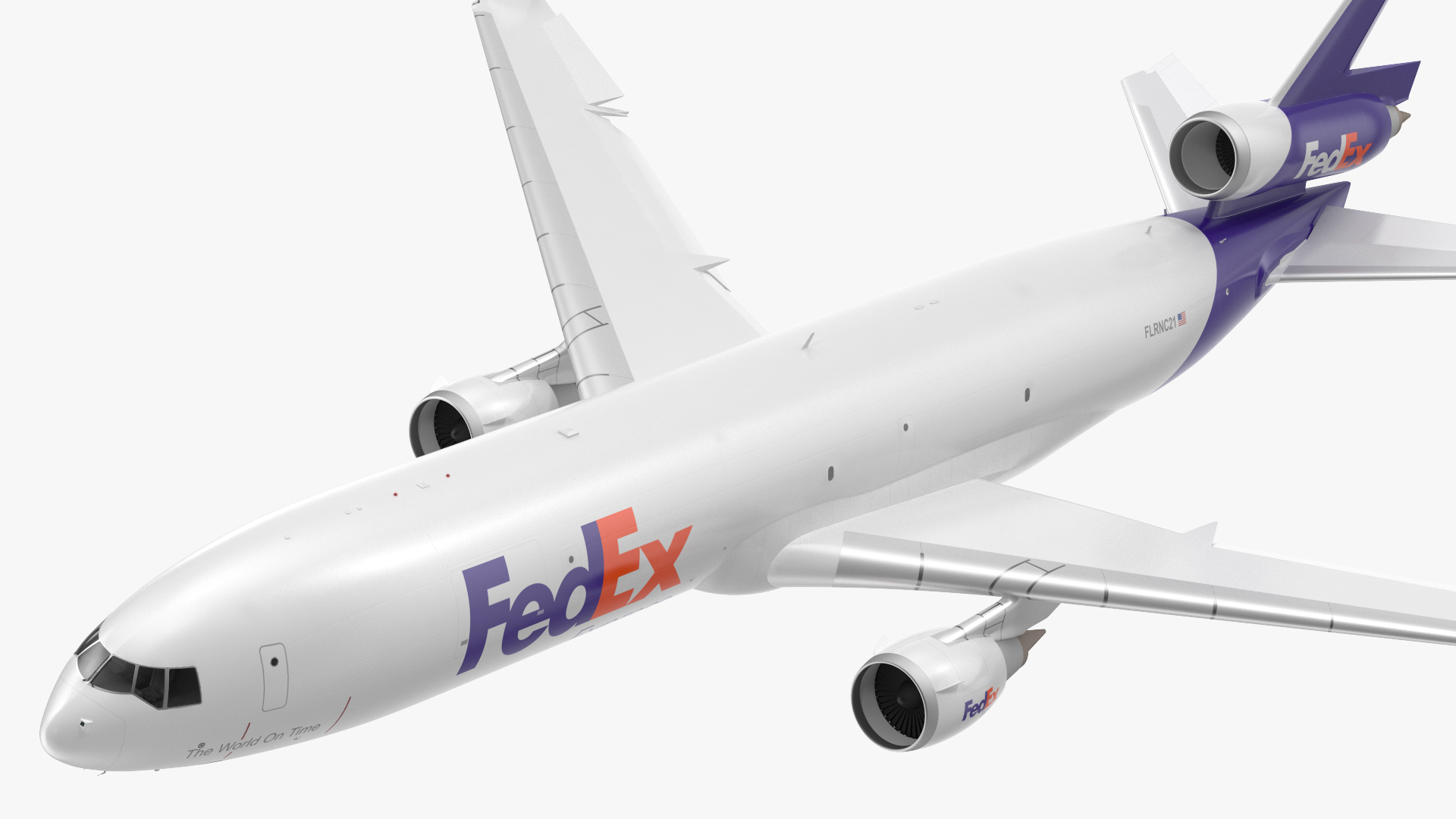 McDonnell Douglas MD11 Tri Jet Airliner FedEx Rigged 3D