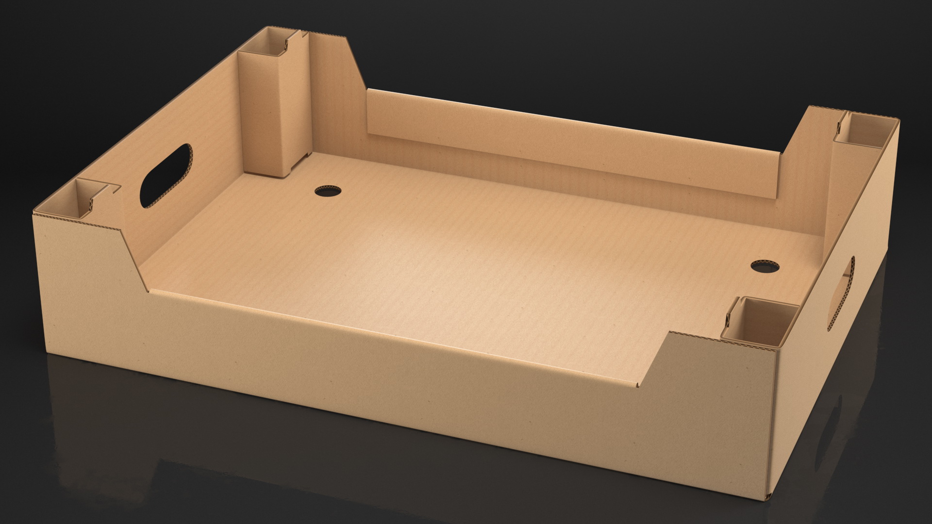 Corrugated Cardboard Tray Box 3D model