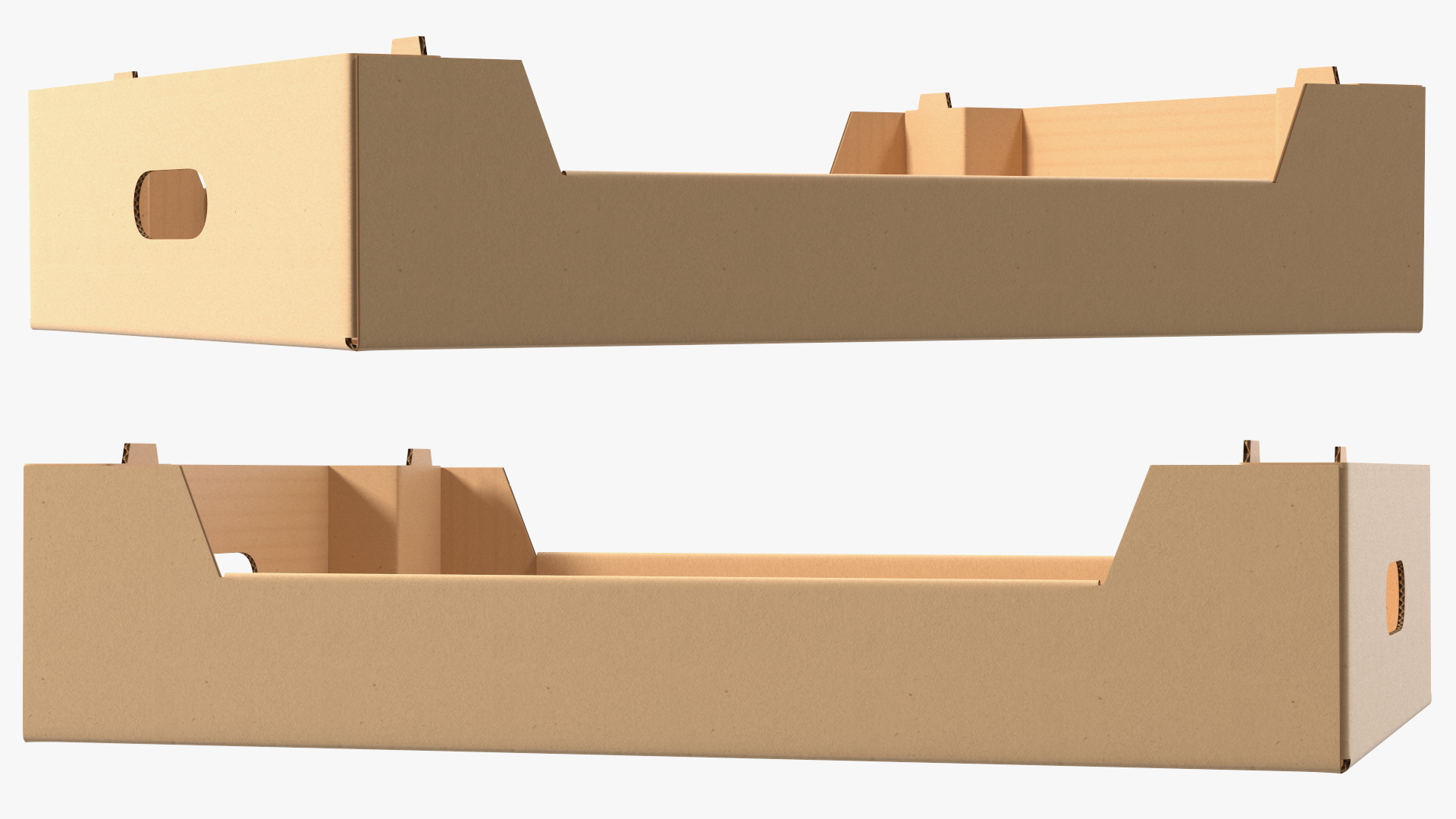 Corrugated Cardboard Tray Box 3D model