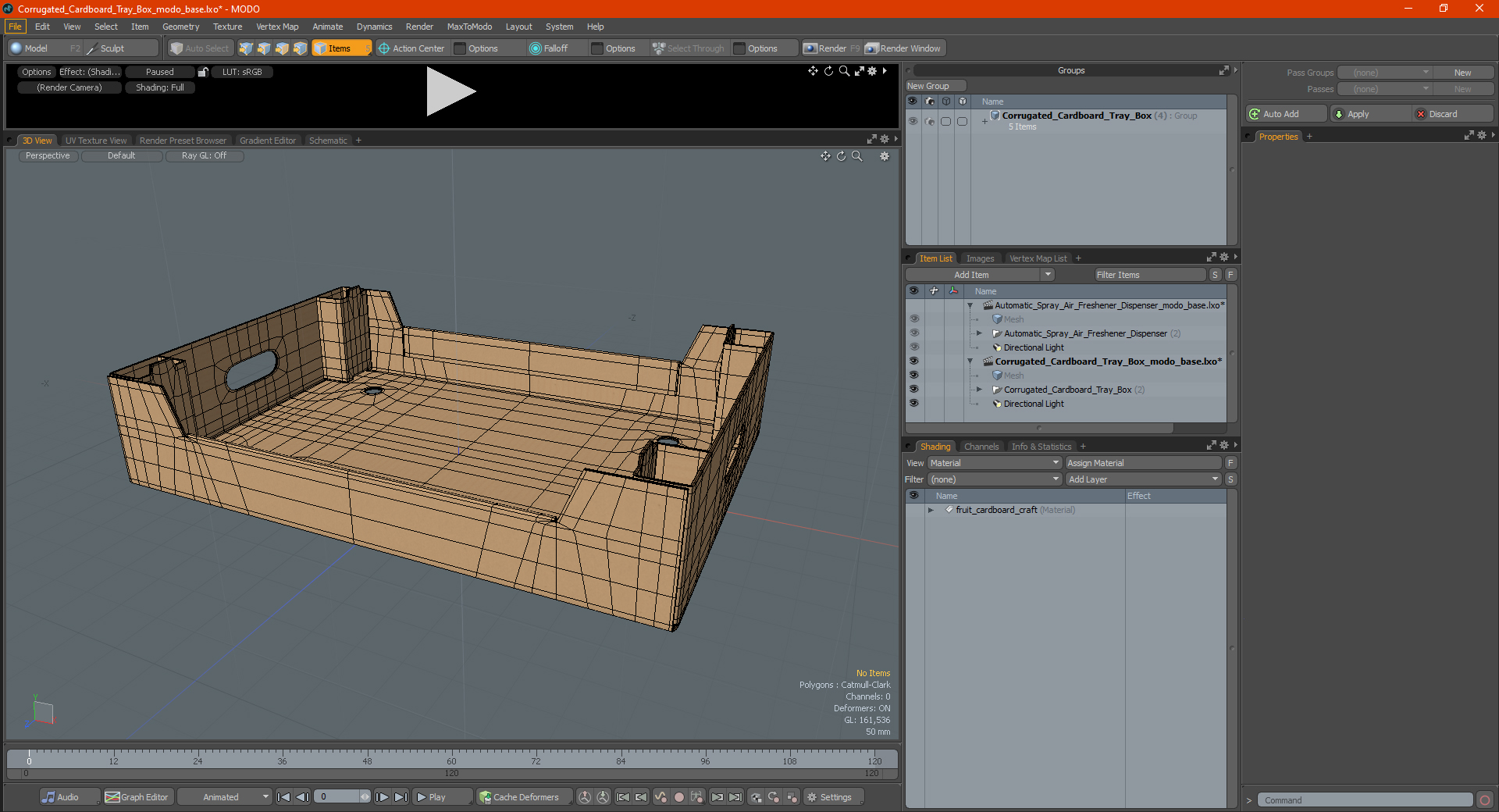 Corrugated Cardboard Tray Box 3D model