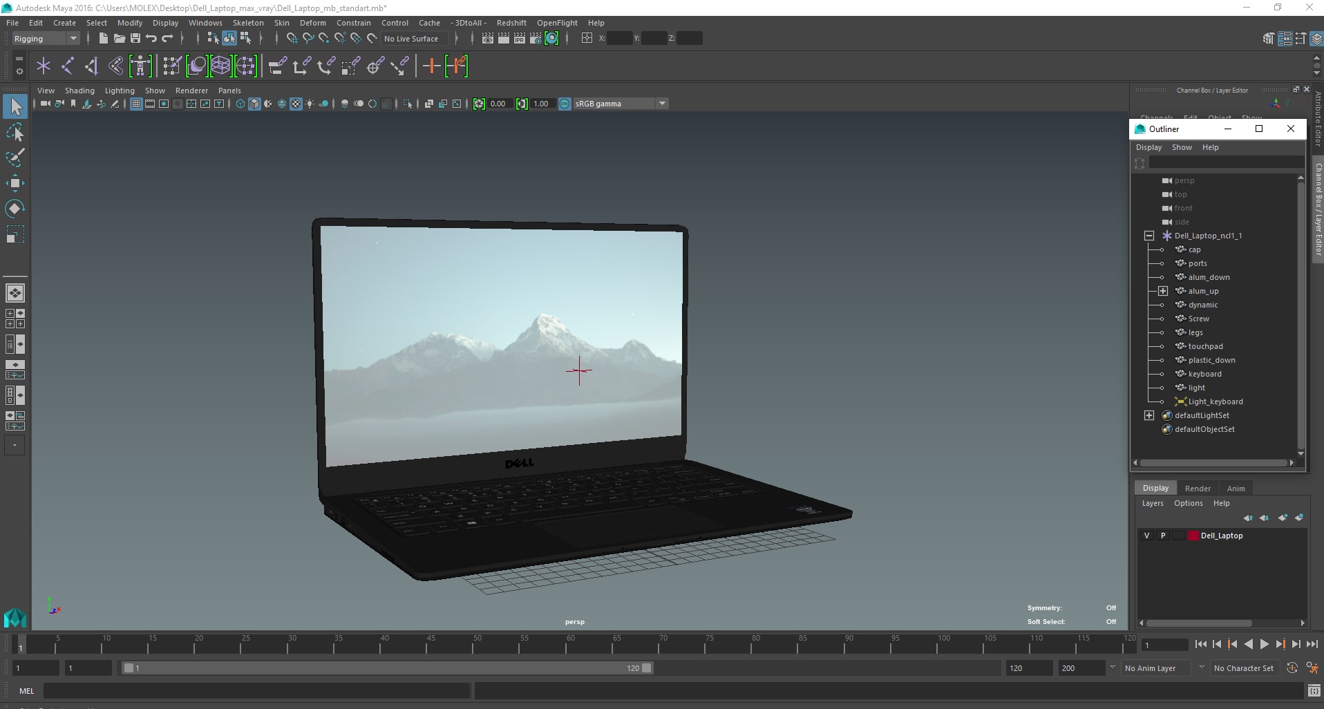 3D Dell Laptop