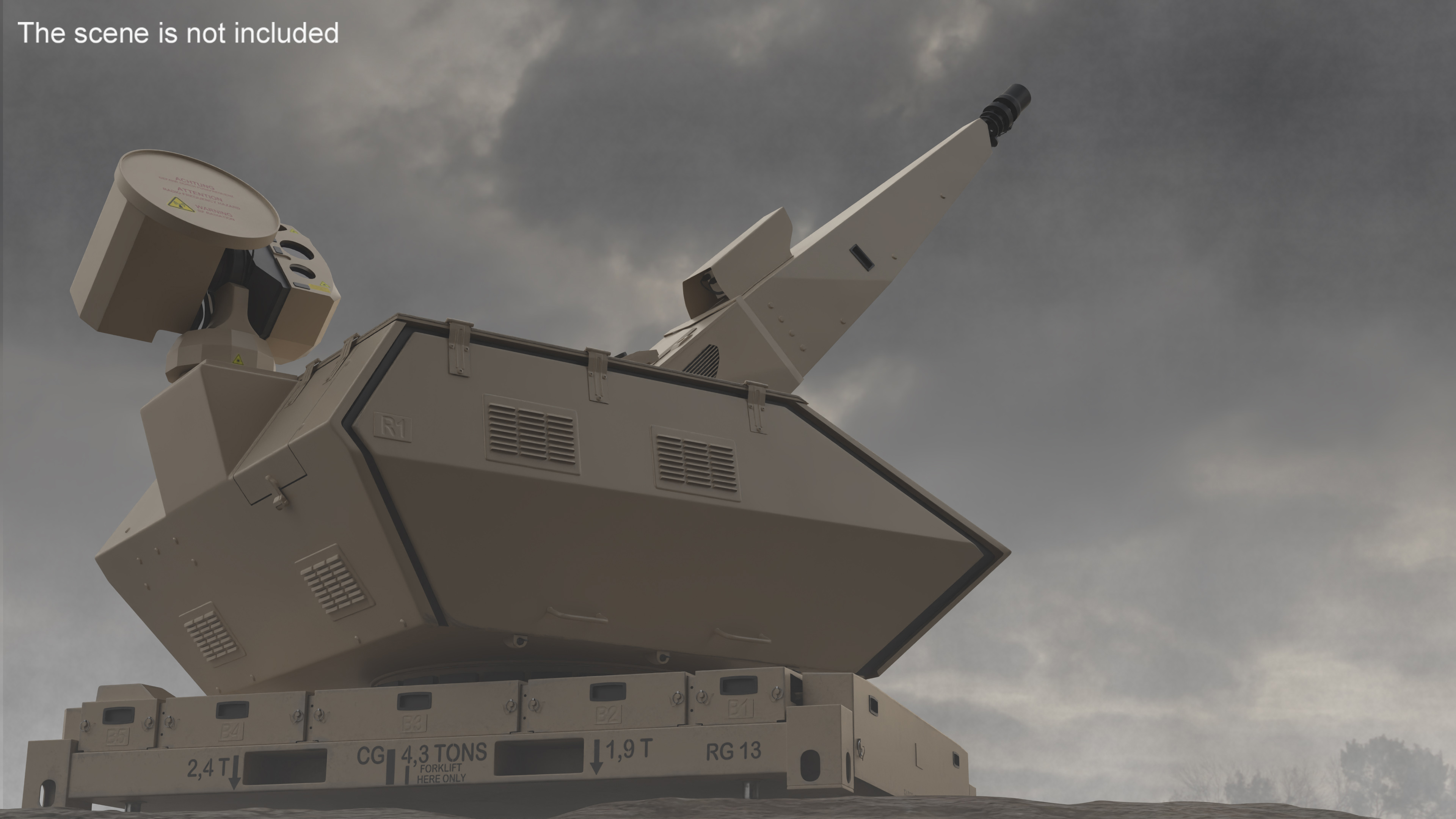 Air Defense System Skynex Sand Color Rigged for Maya 3D