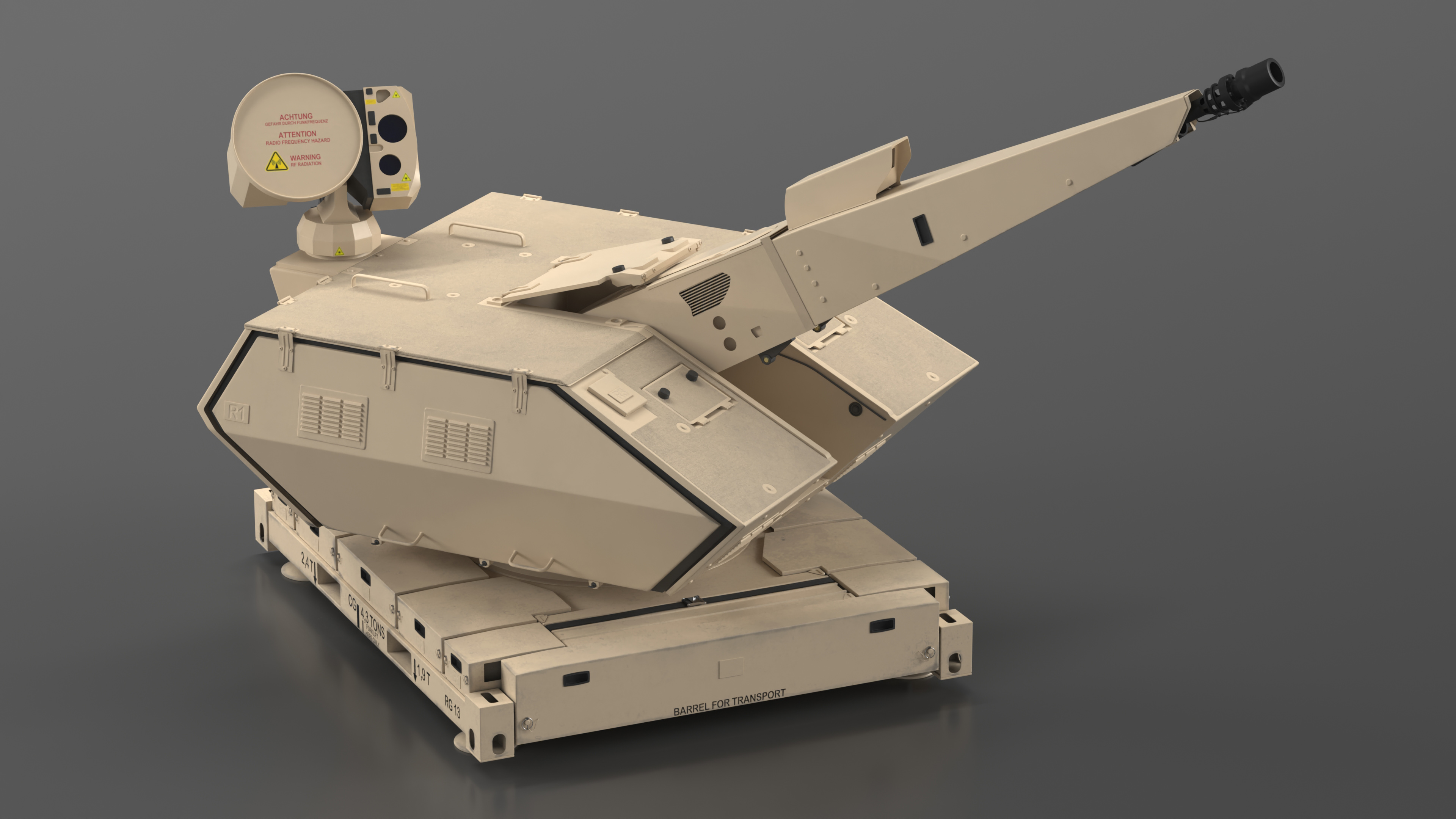 Air Defense System Skynex Sand Color Rigged for Maya 3D