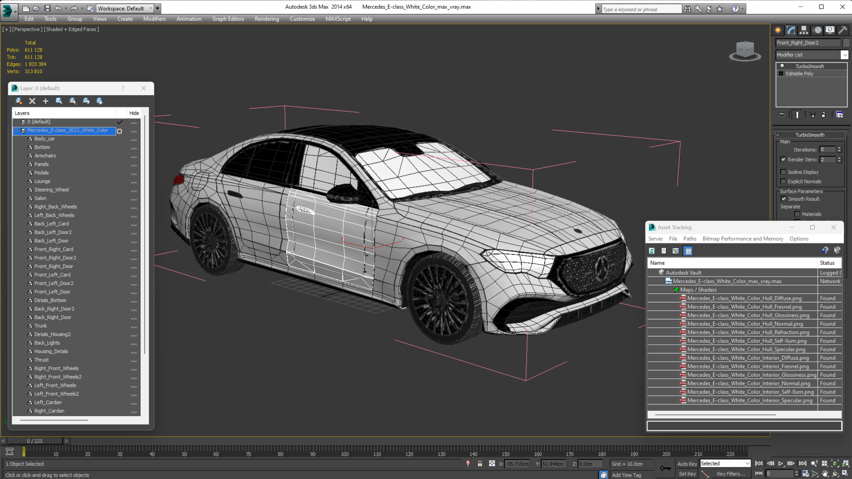 3D Mercedes E-class White Color model