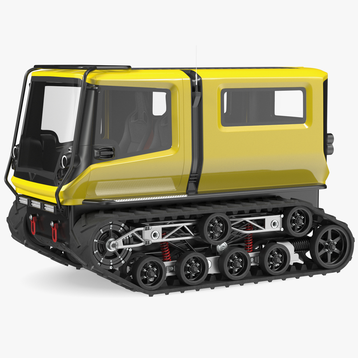 Arctica Vehicle Simple Interior Yellow Rigged for Cinema 4D 3D model