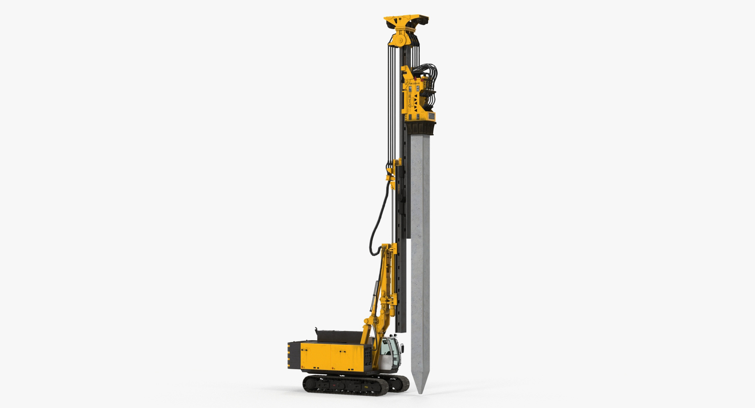 3D model Pile Driver Bauer RG16T Working Position