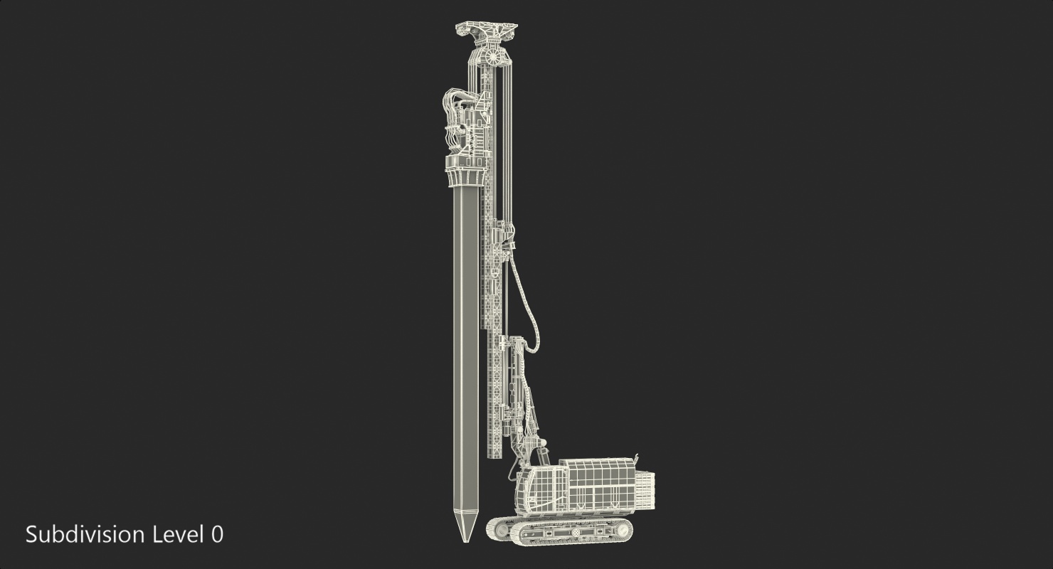 3D model Pile Driver Bauer RG16T Working Position