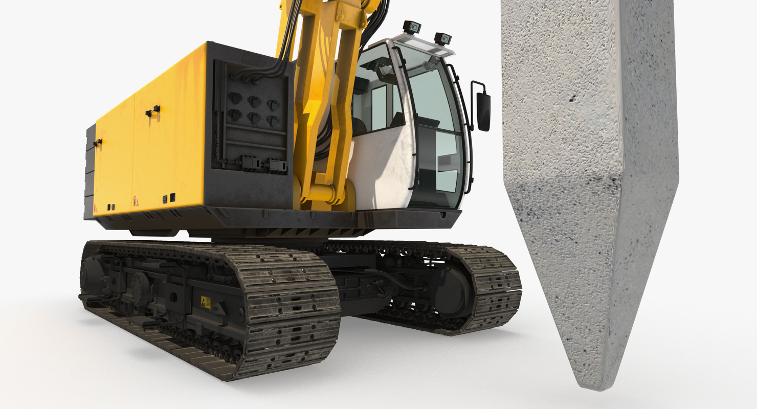 3D model Pile Driver Bauer RG16T Working Position