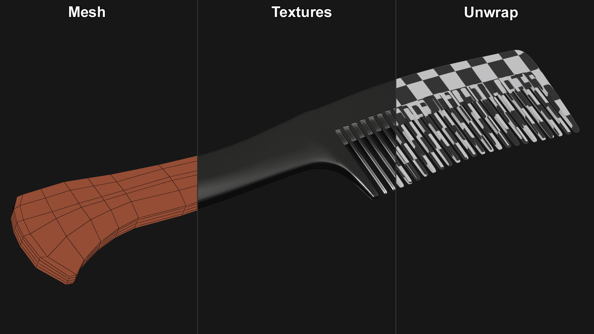 3D Comb with Handle