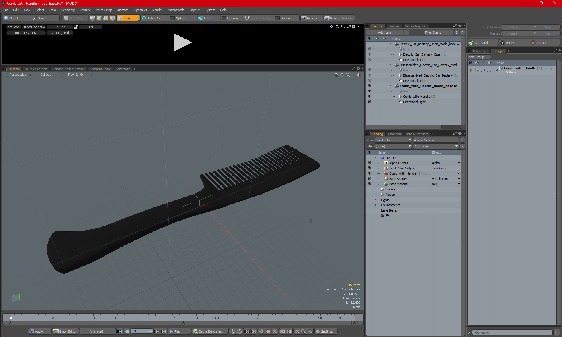 3D Comb with Handle