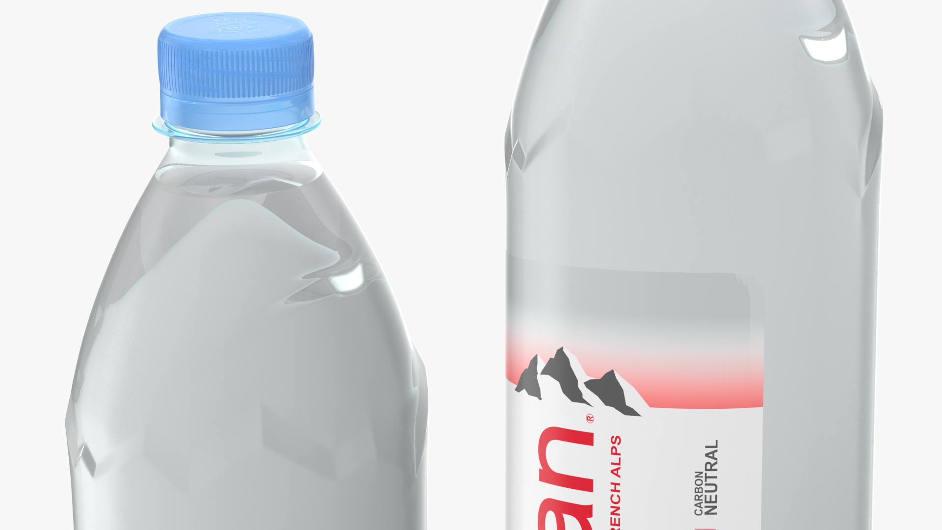 3D model Evian Natural Mineral Water 1L Plastic Bottle